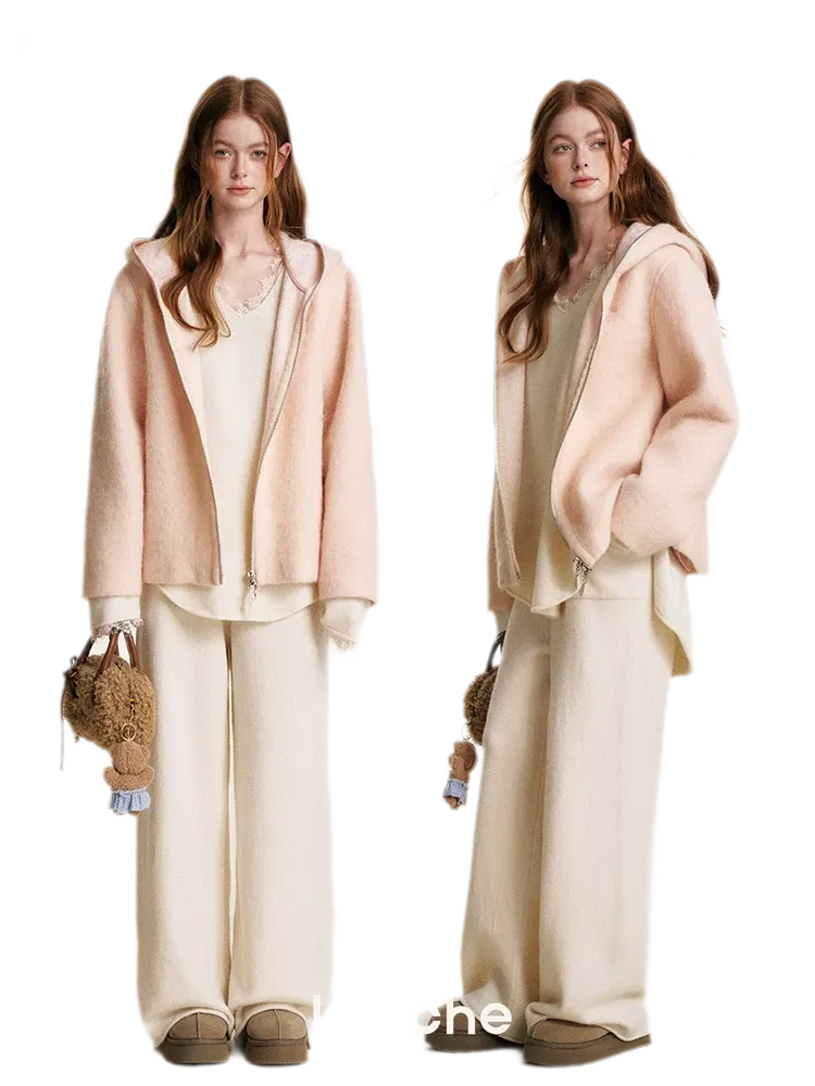 Soft Wool Hooded Jacket