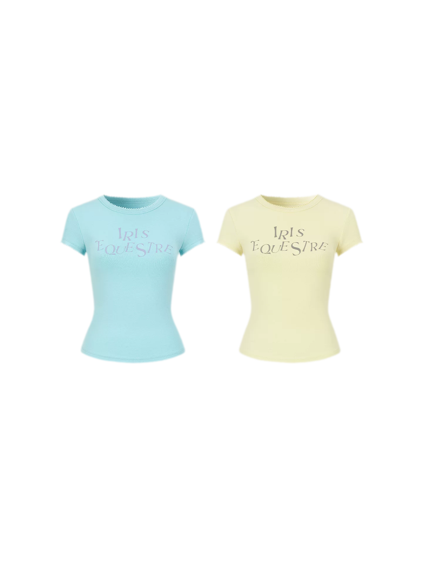 Tencel-Cotton Letter Print Slim T-Shirt