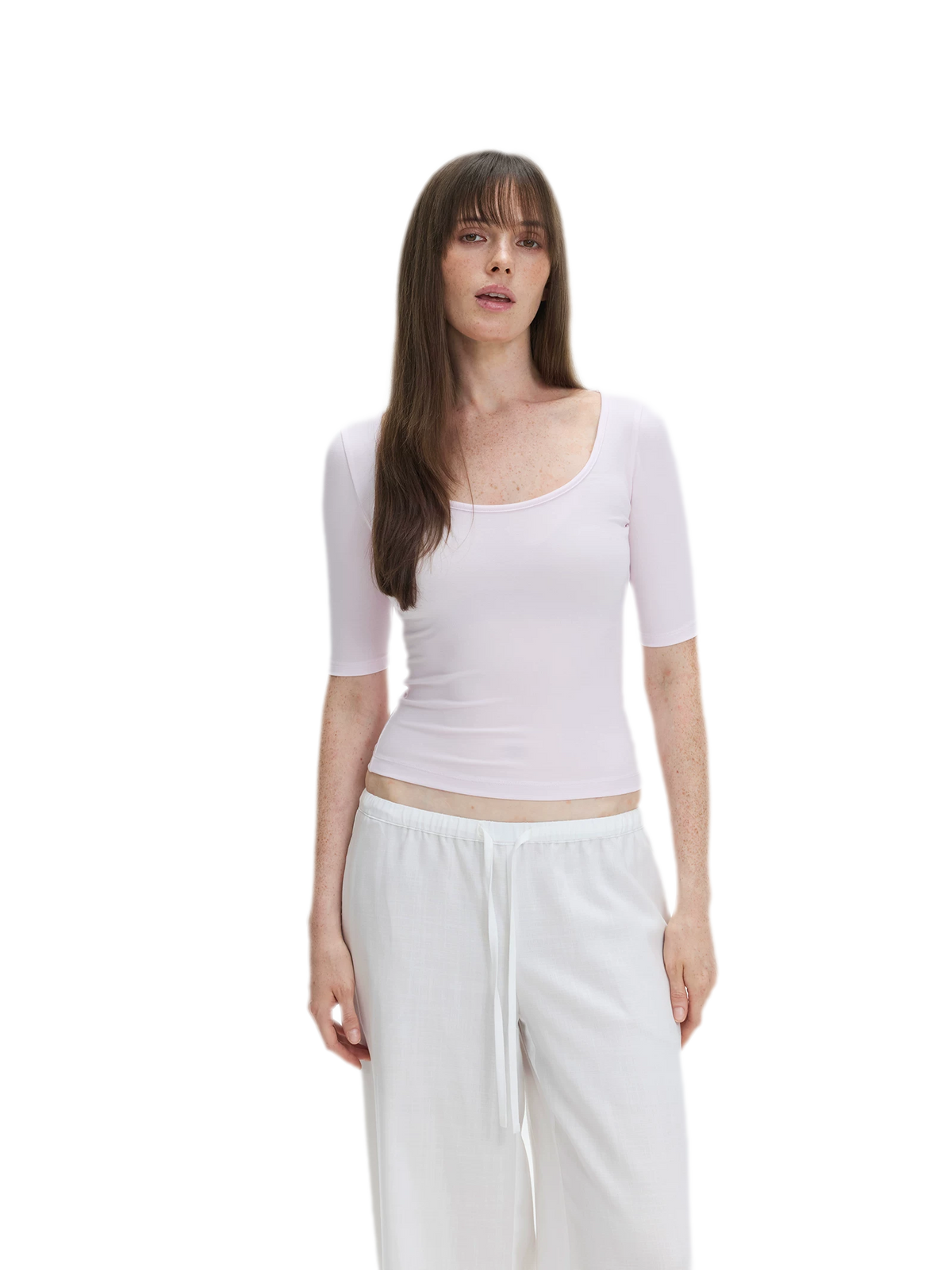 Soft U-Neck Slim-Fit T-Shirt