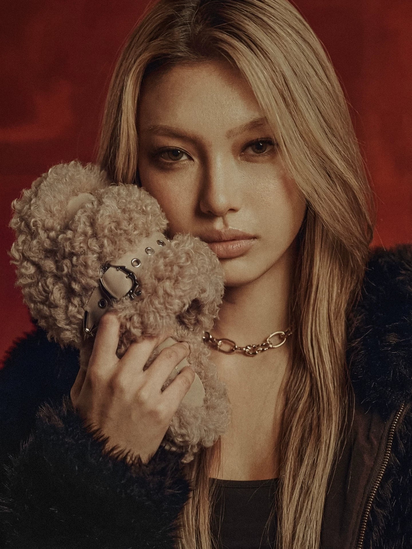 Platform Teddy Fur Slides