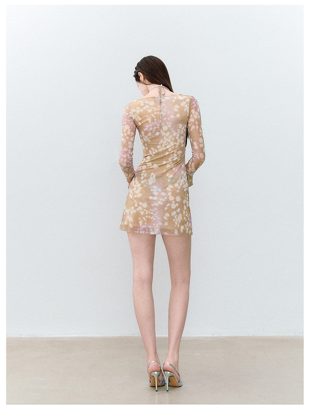 Deer Print Lace Halter Dress