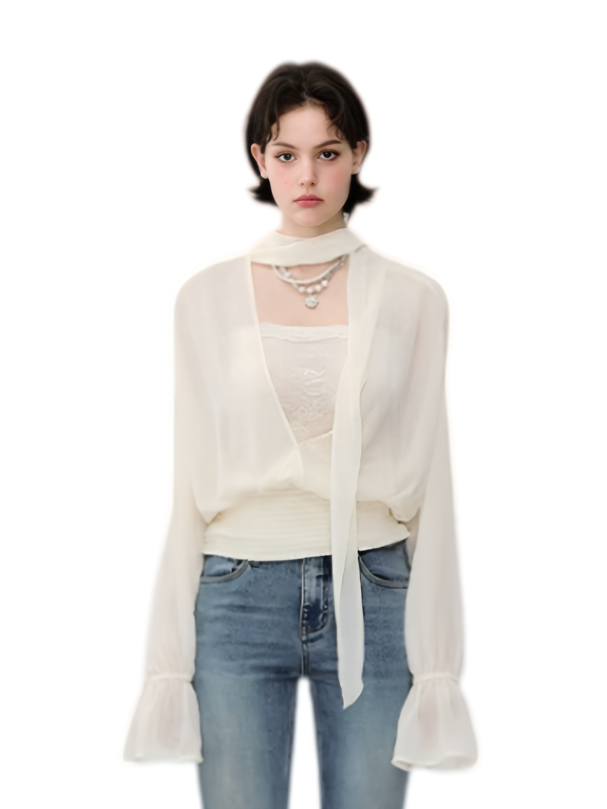 Reversible Chiffon Tie Blouse