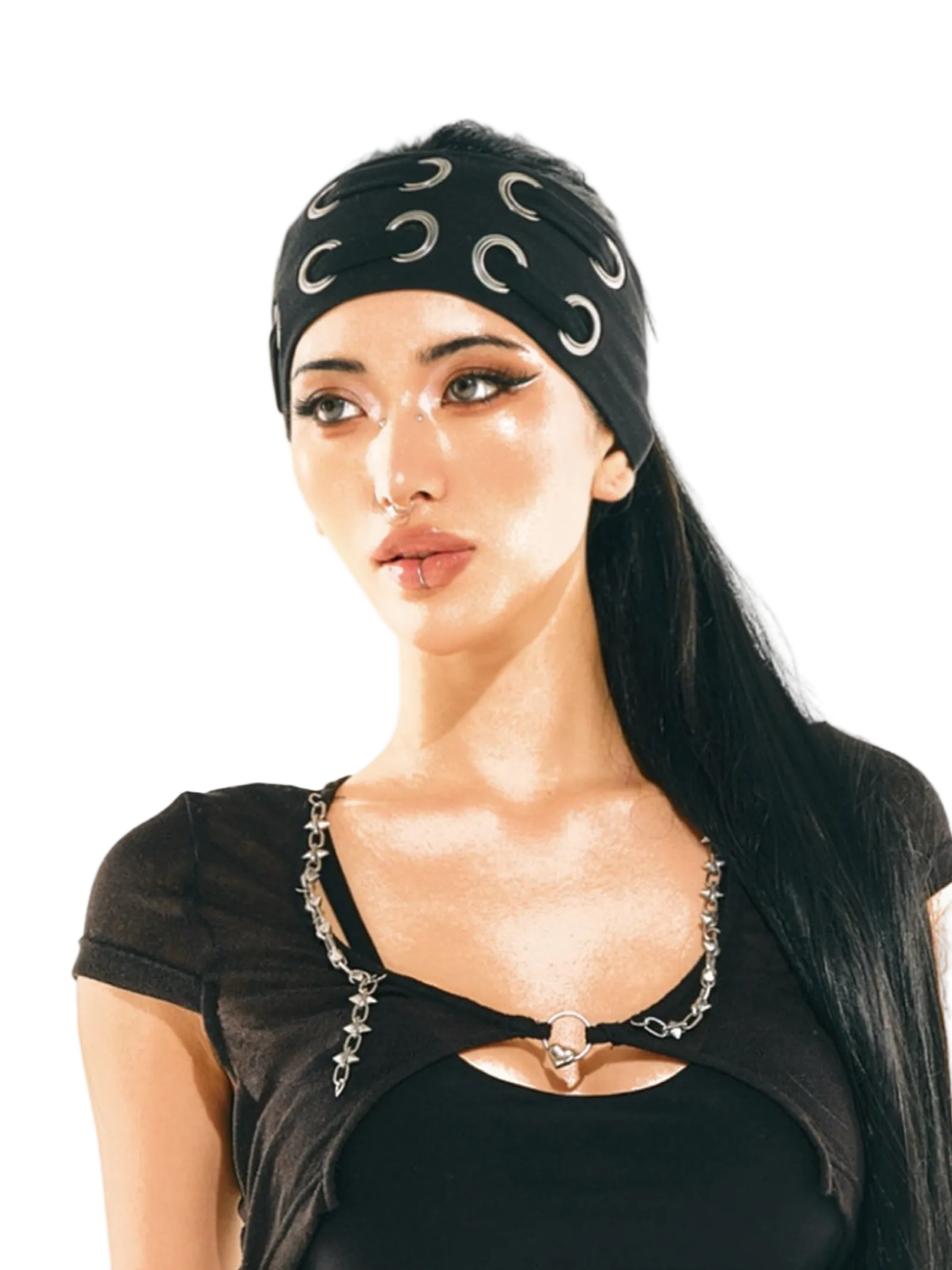 24ANS x UWA عصابة رأس برباط وثقوب معدنية