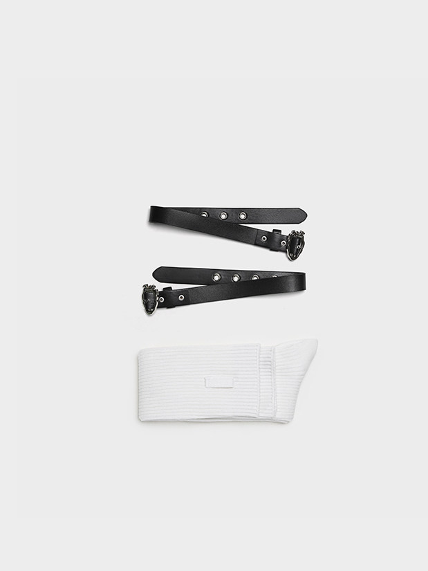 Leather Strap Socks
