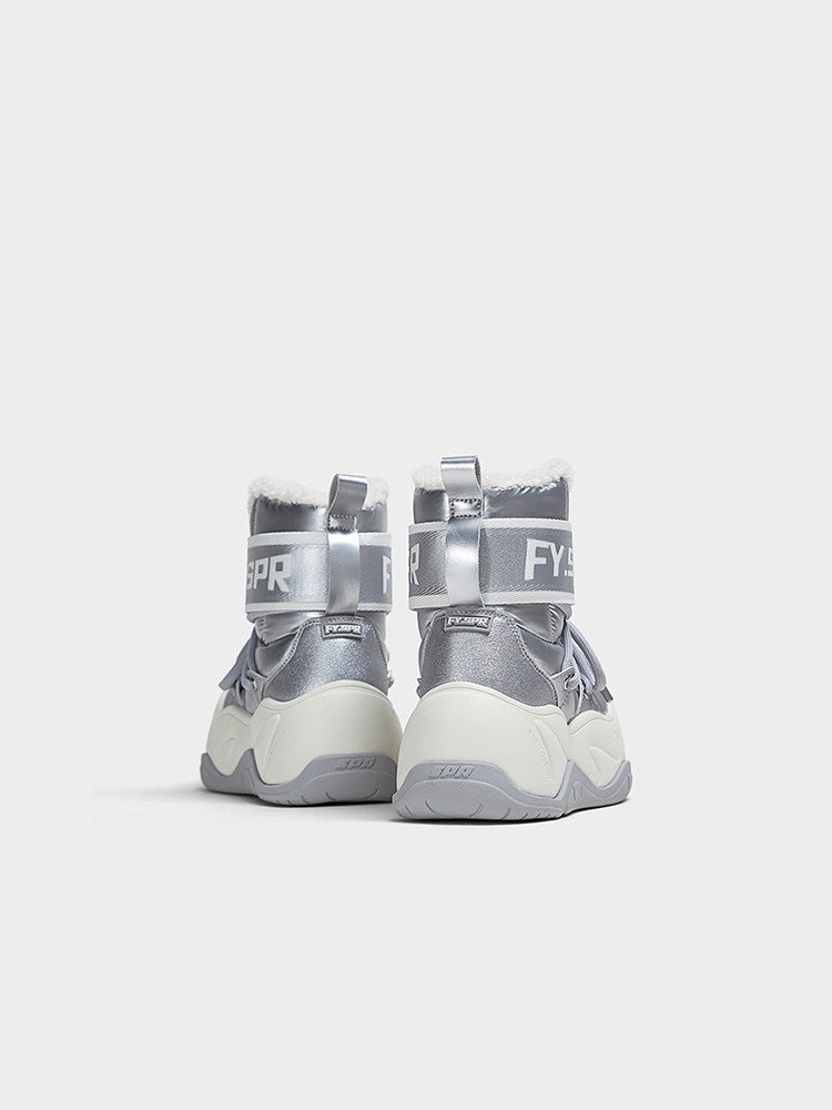 Silver Platform Snow Boots