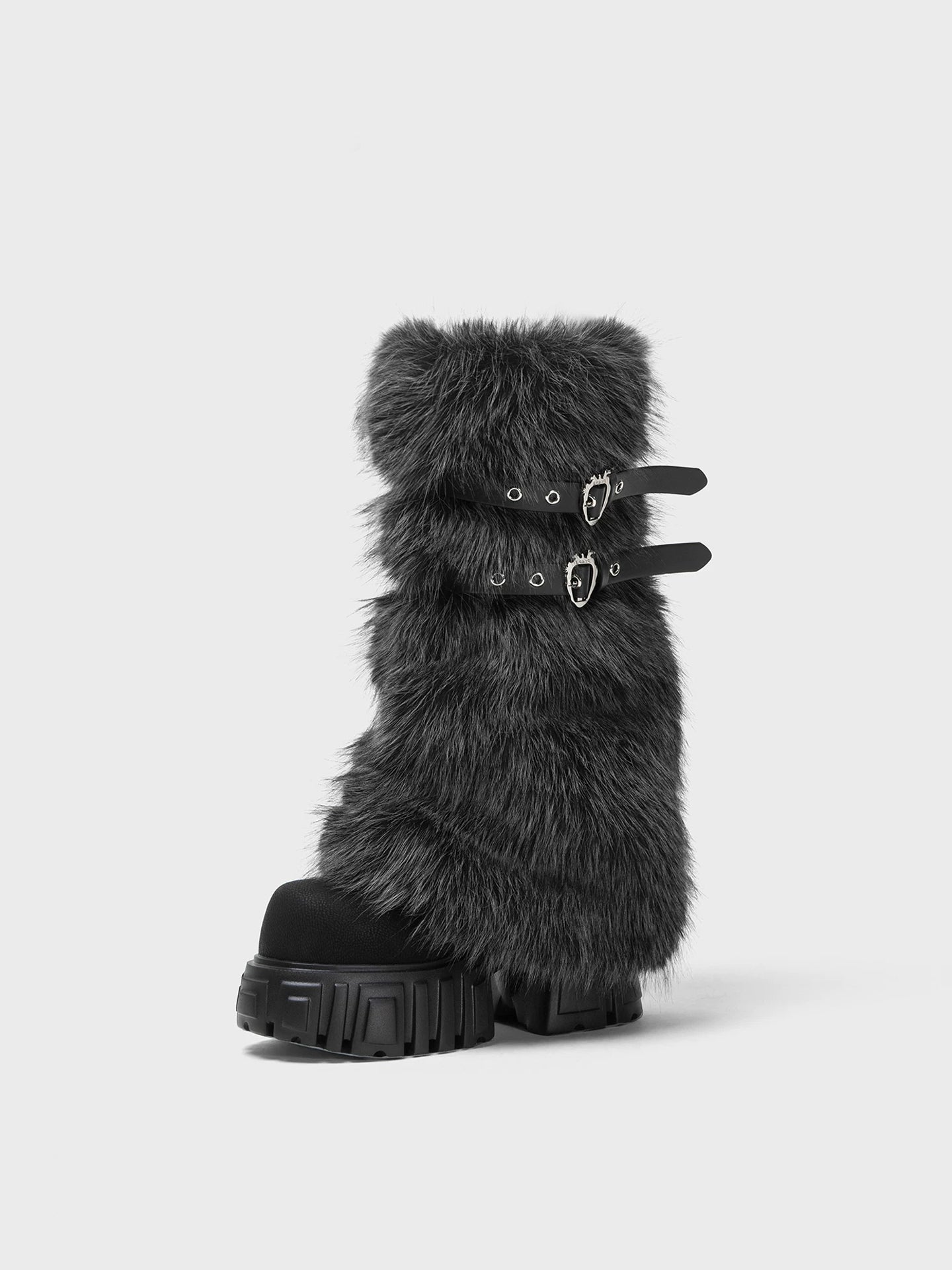 Plush Platform Moto Boots