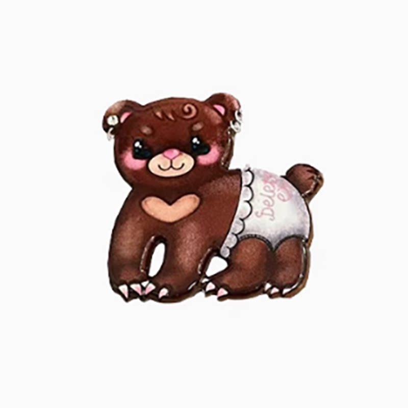 Bear Heart Hair Clips