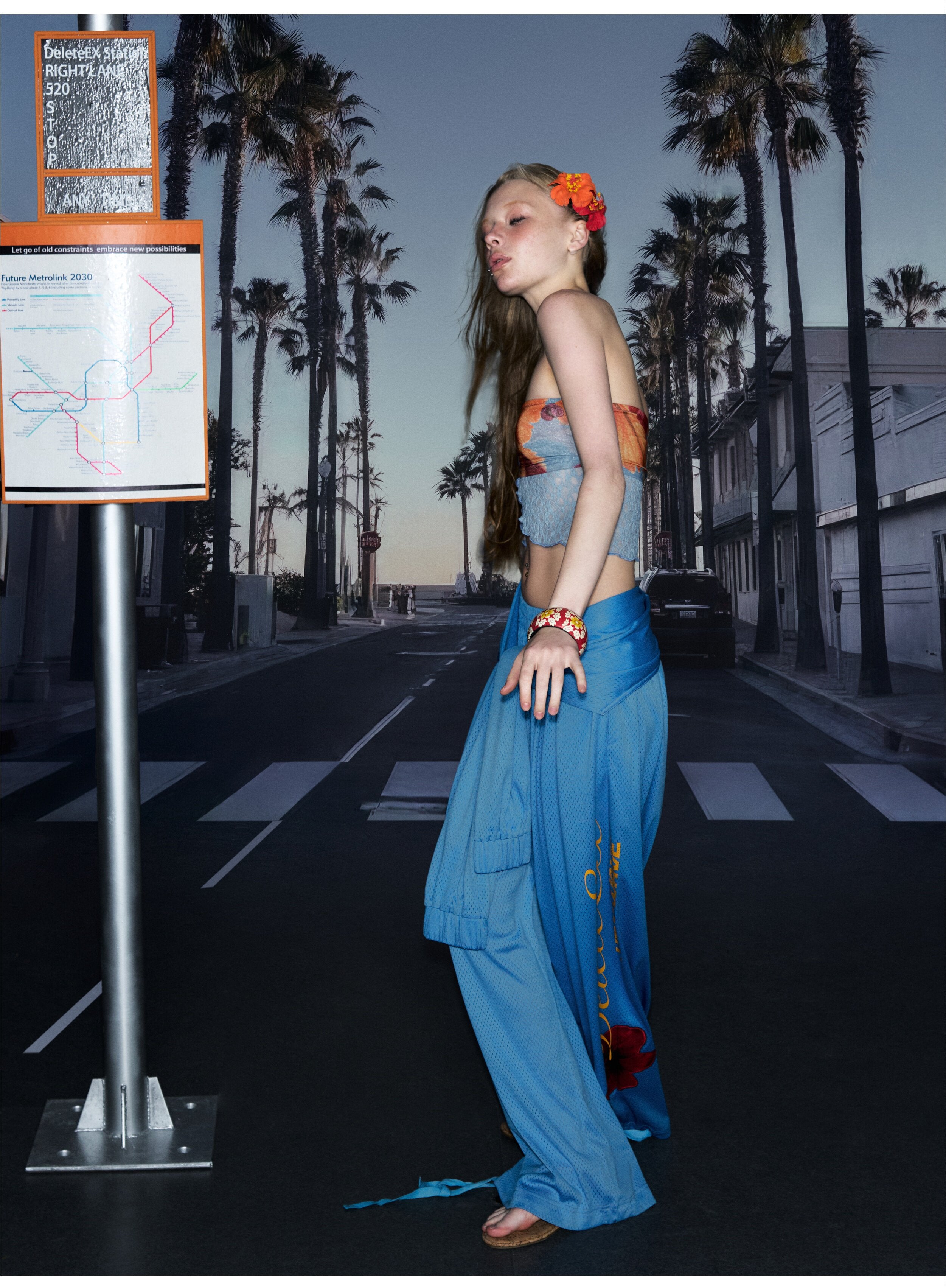 Printed Wide-Leg Pants