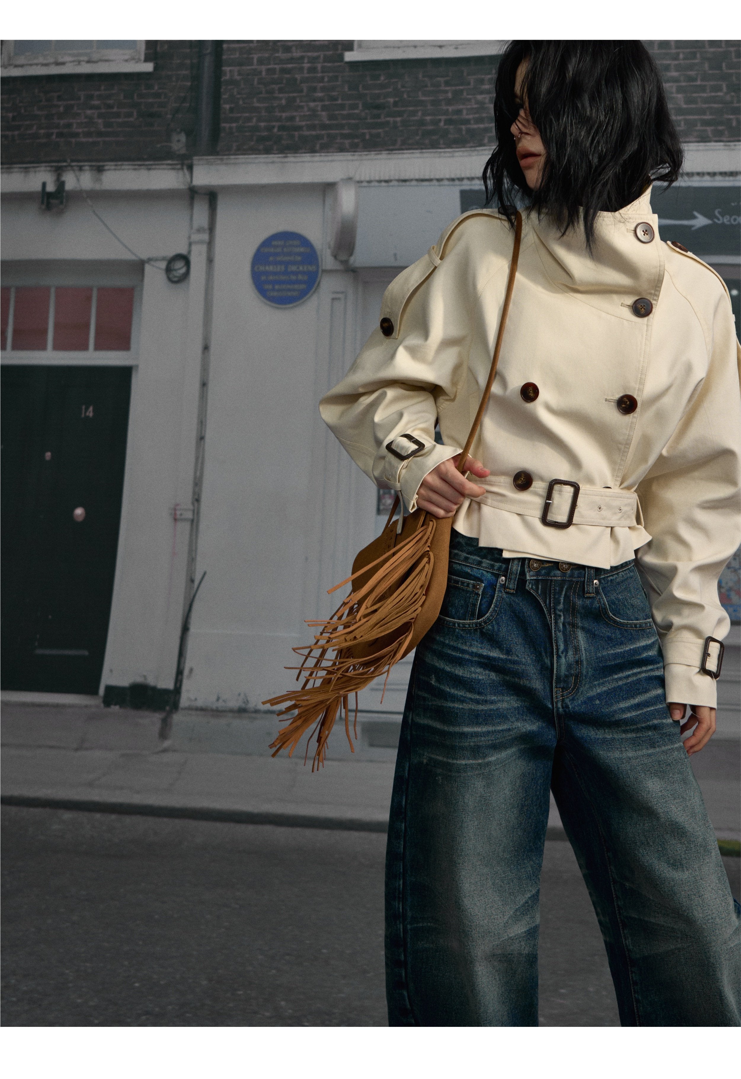 Structured Trench Crop Jacket