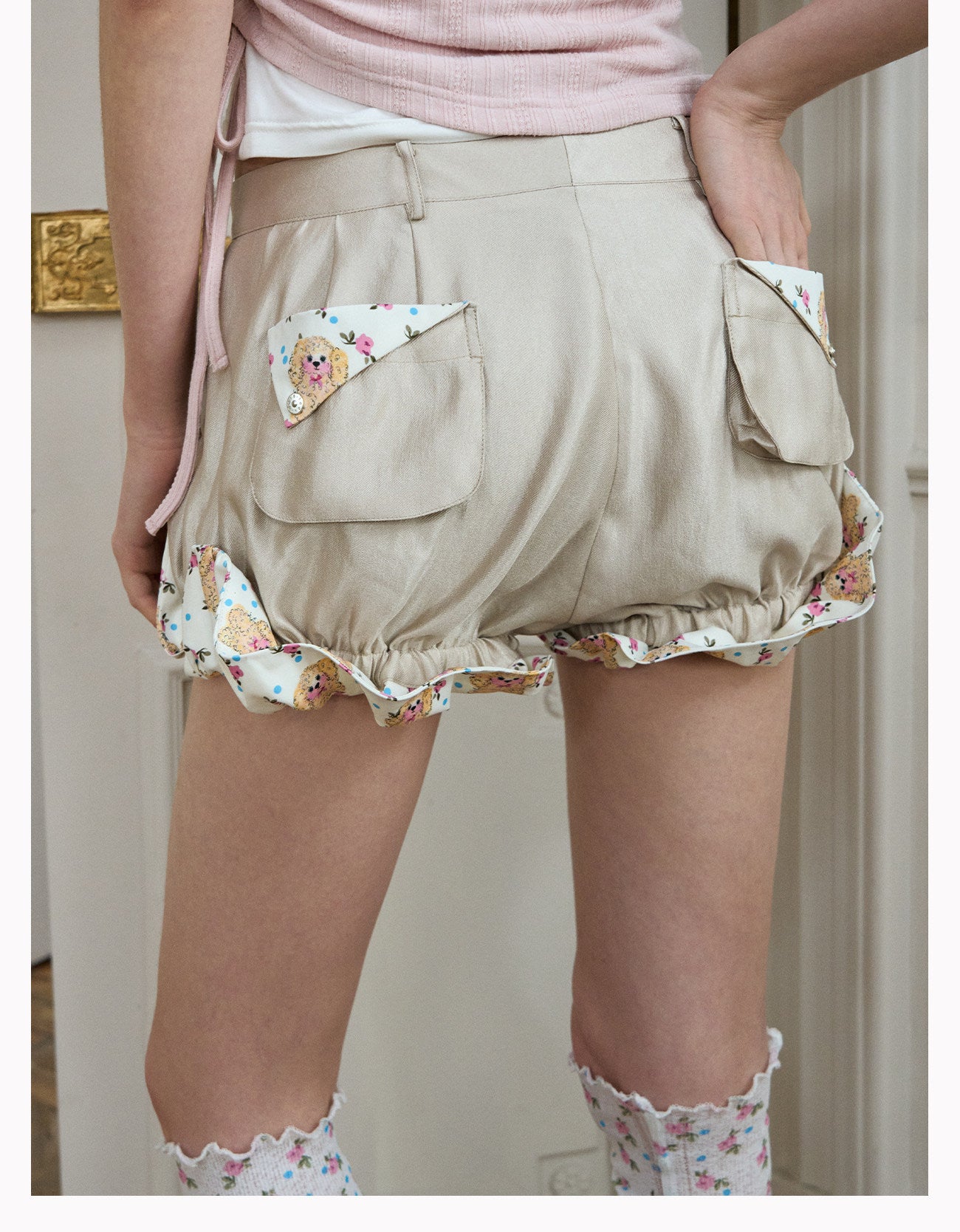 Printed Pumpkin Shorts