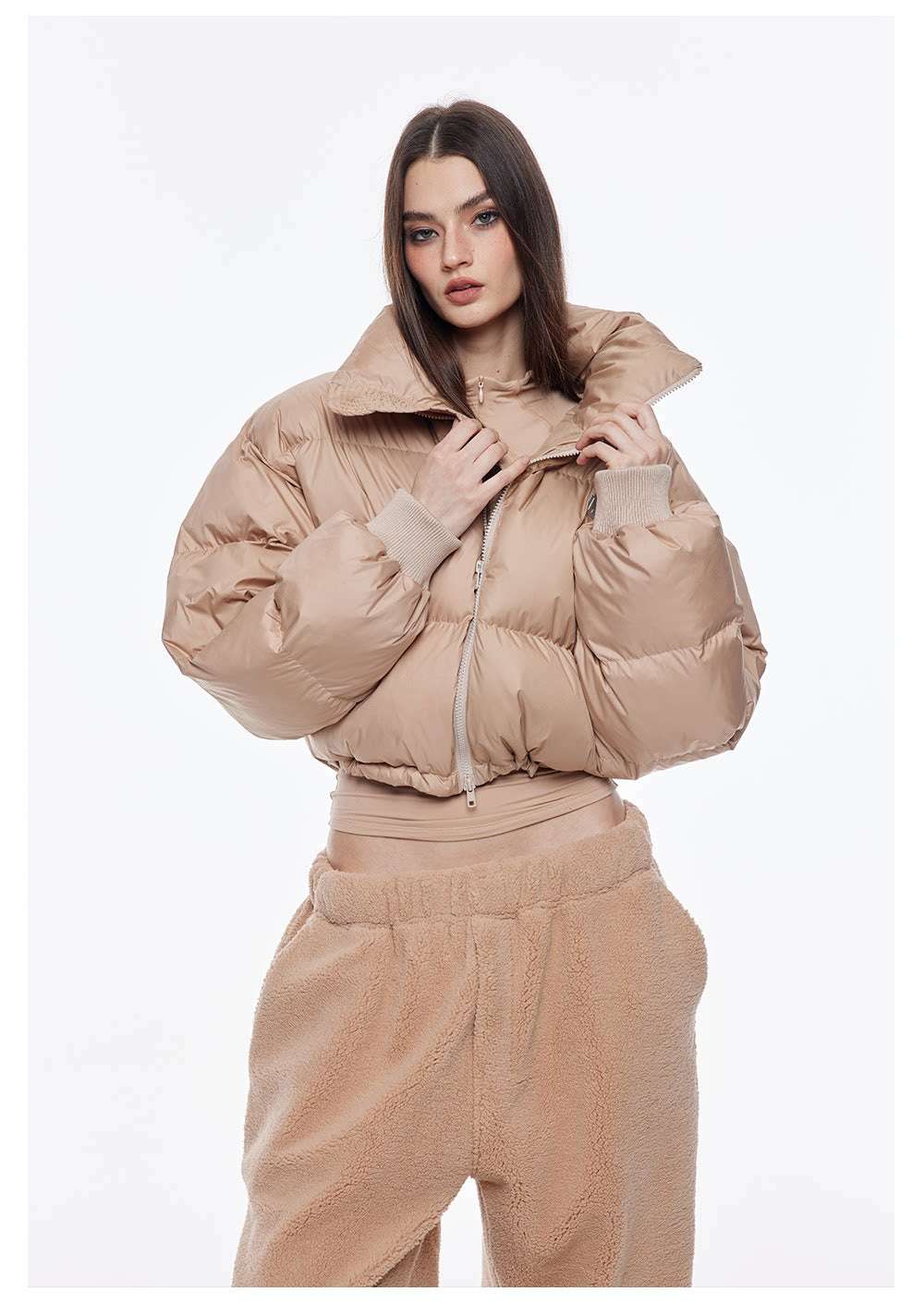 Padded Funnel Collar Jacket