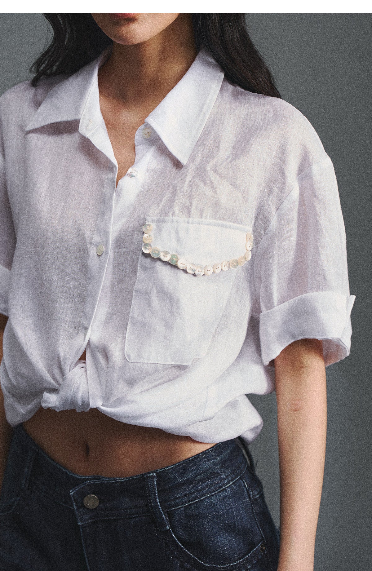 Linen Relaxed Cuff Shirt