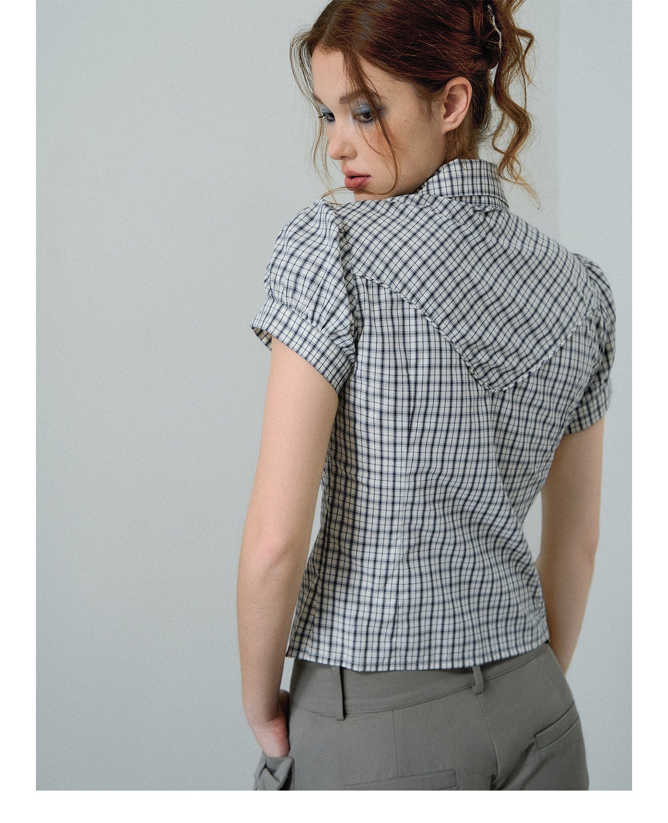 Check Puff Sleeve Shirt