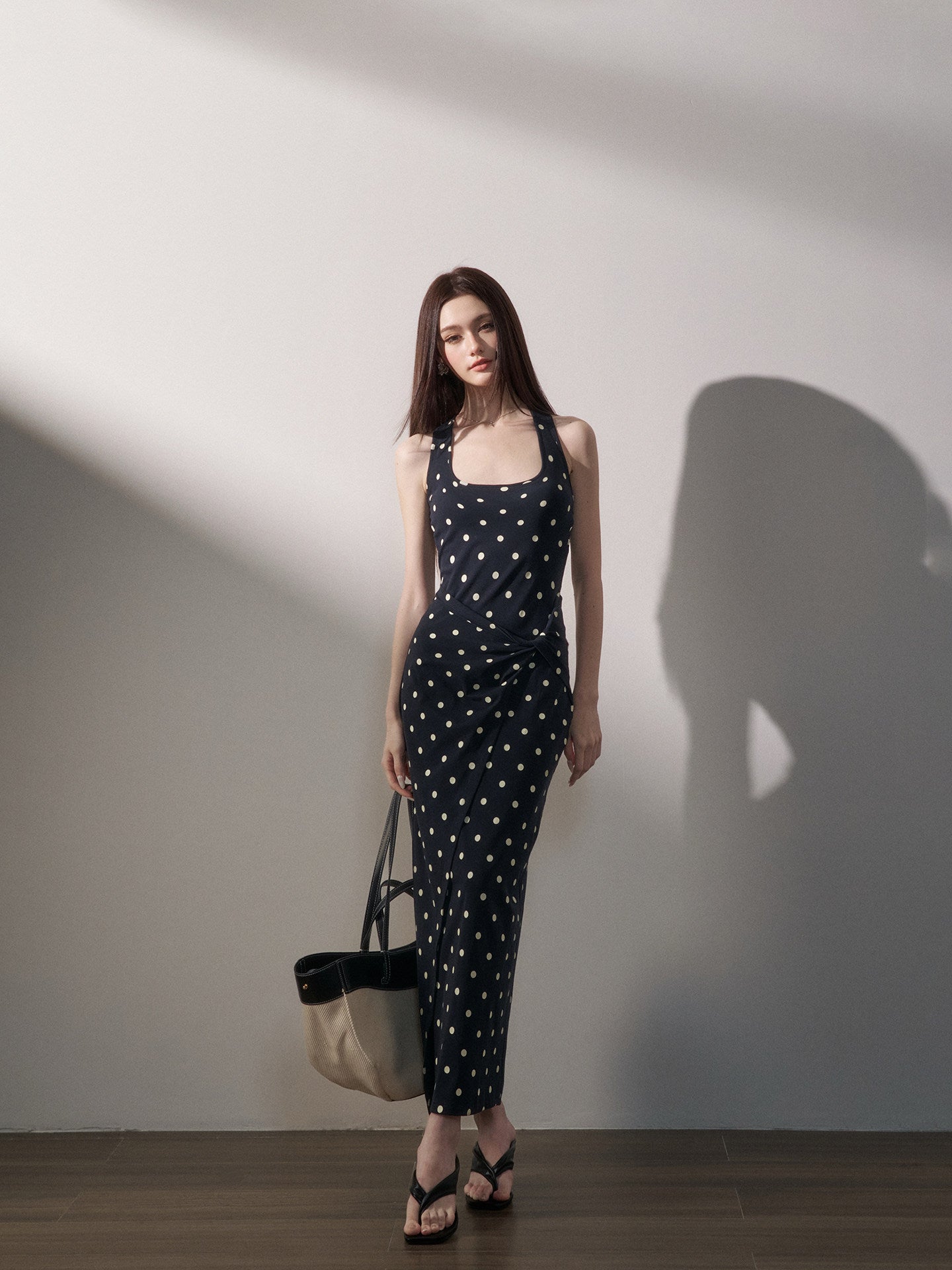 Polka Dot Twist-Knot Dress