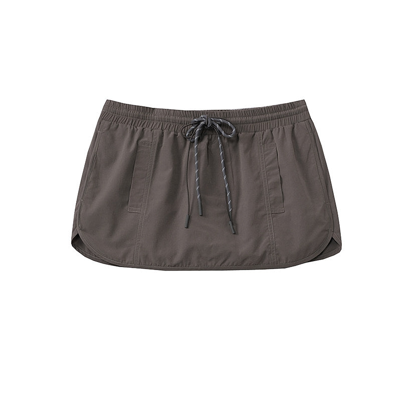 Nylon A-Line Mini Skirt