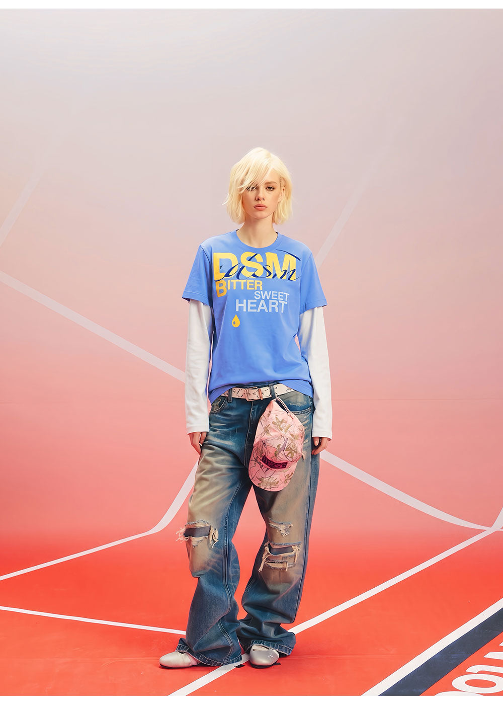Compact Cotton Faux-Layer T-Shirt