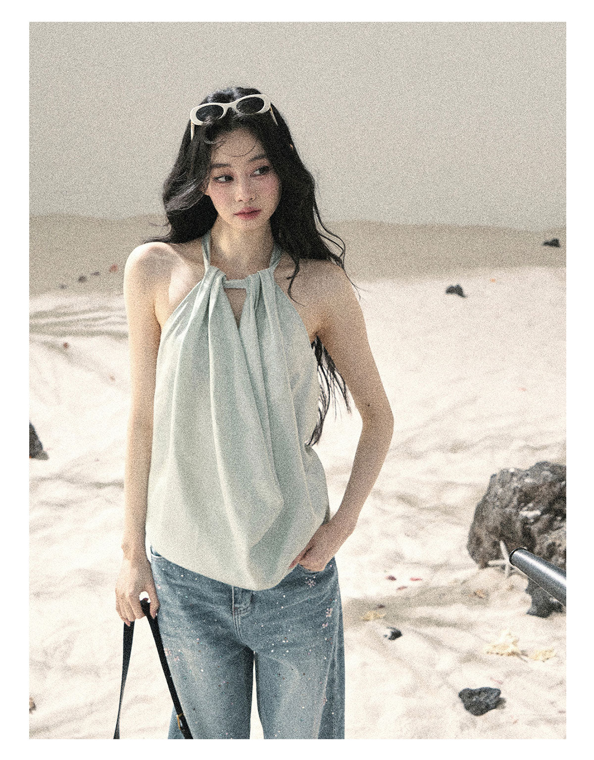 Fluid Halter Backless Top
