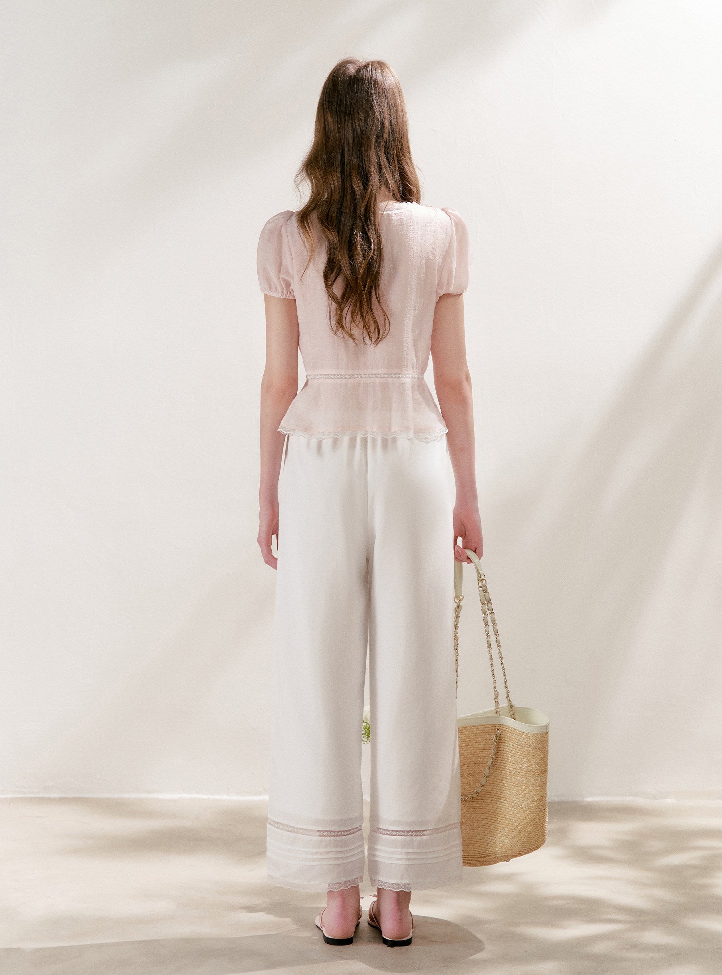 Tencel Linen Cropped Straight-Leg Pants