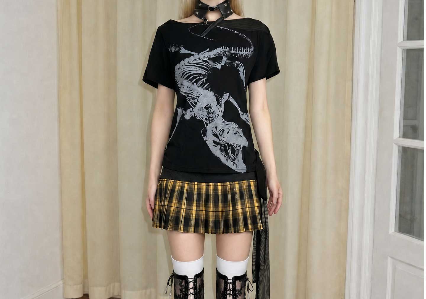 Plaid Pleated Low-Waist Mini Skirt