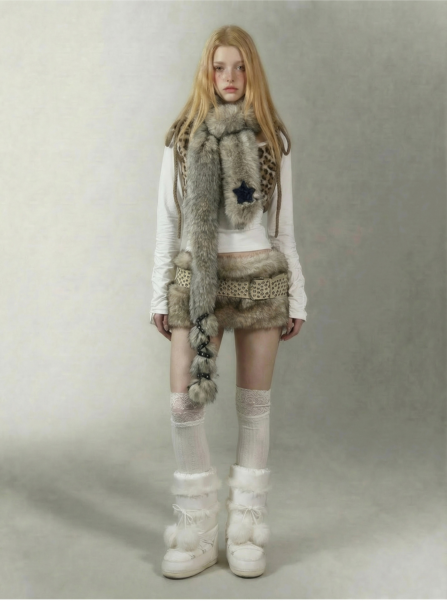 Layered Faux-Fur Statement Scarf