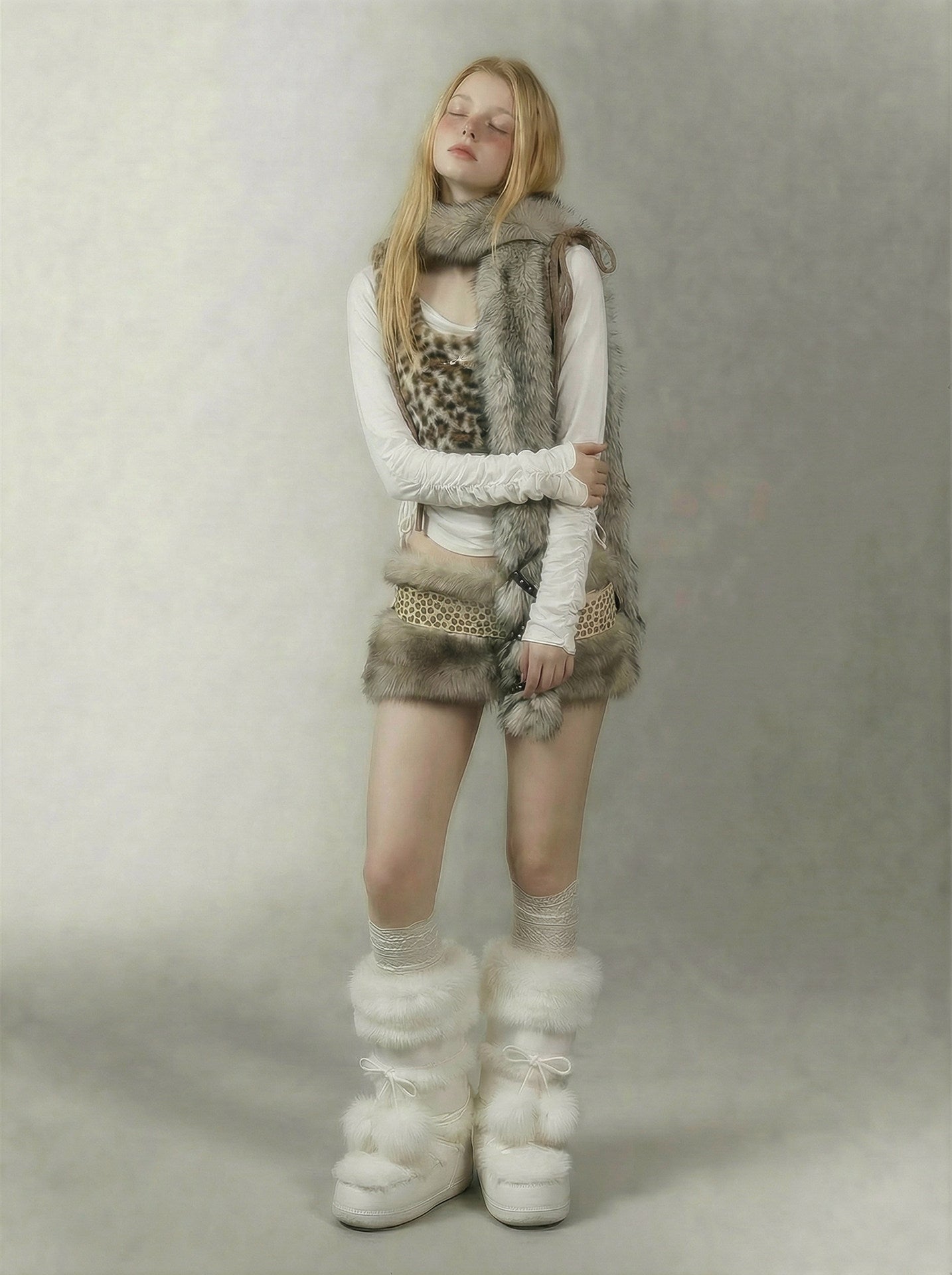 Layered Faux-Fur Statement Scarf