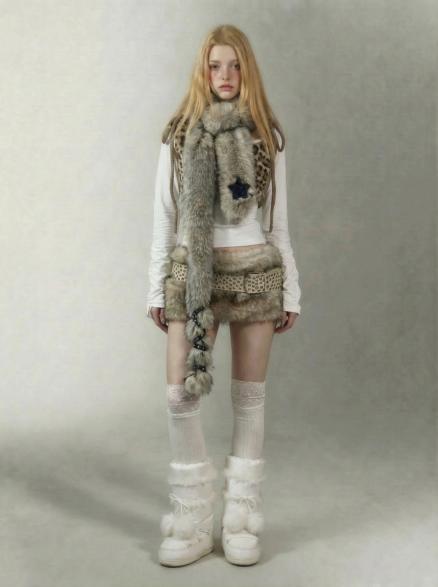 Layered Faux-Fur Statement Scarf