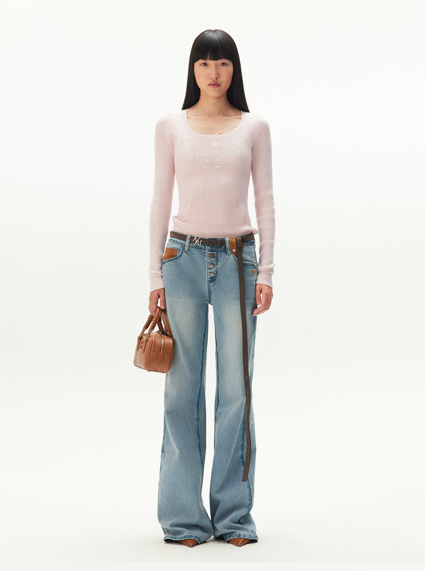 Wool Jacquard Slim-Fit Long-Sleeve Tee