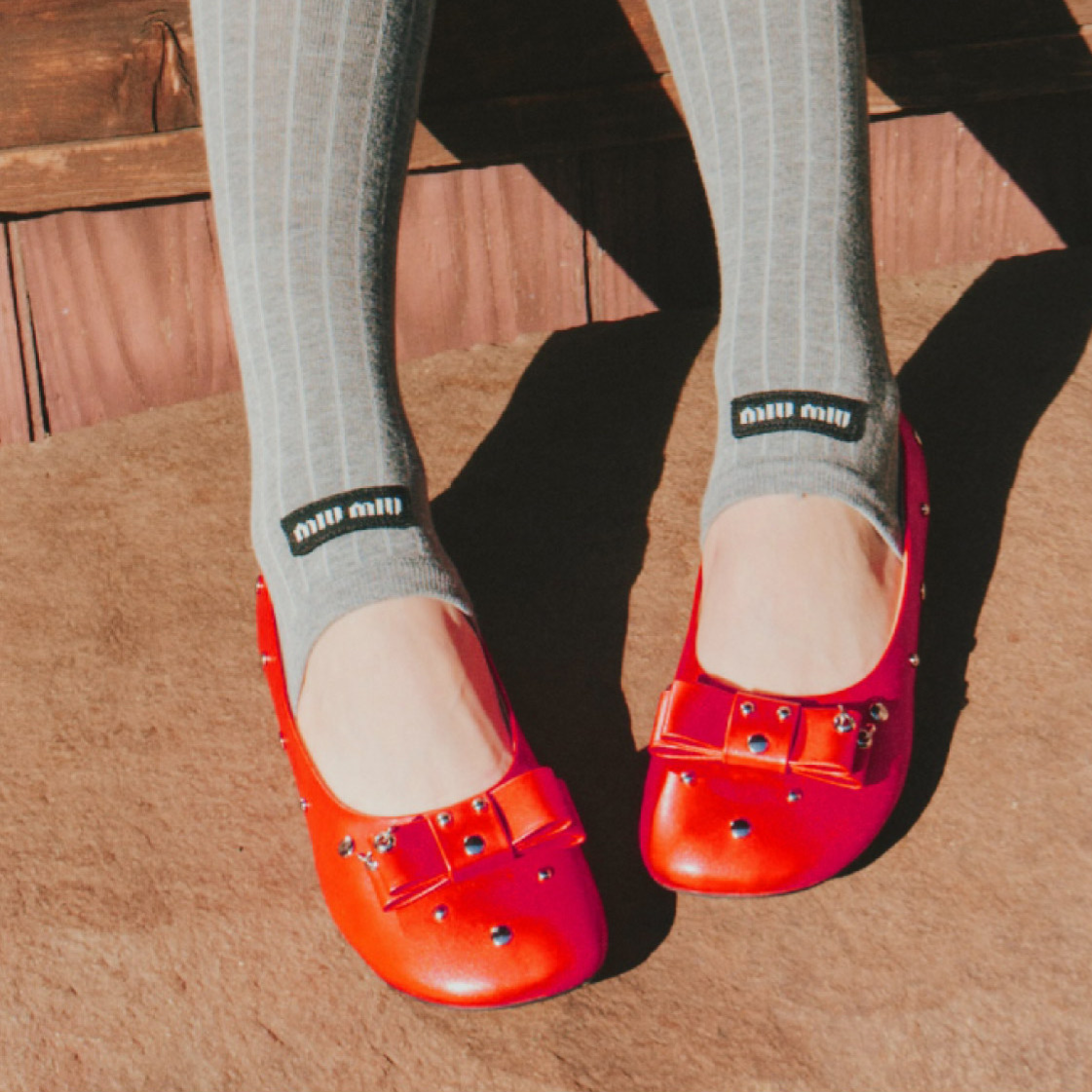 Floral Bow Ballet Flats
