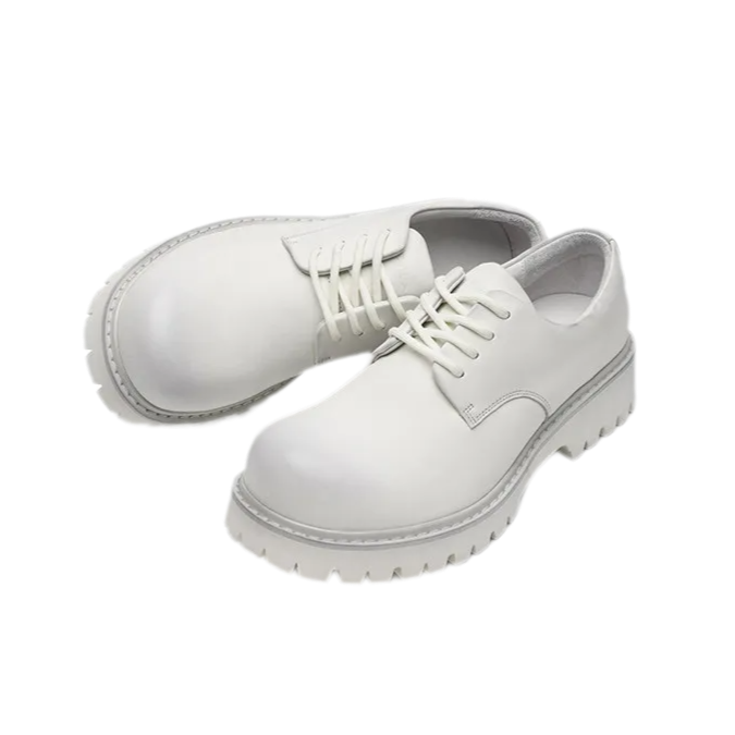 Leather Lug-Sole Platform Derby Shoes
