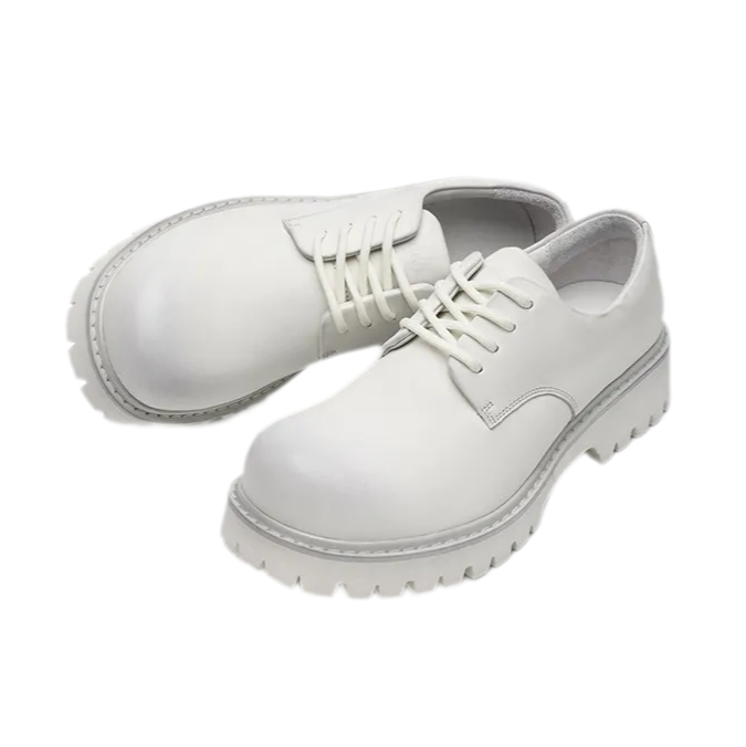 Leather Lug-Sole Platform Derby Shoes