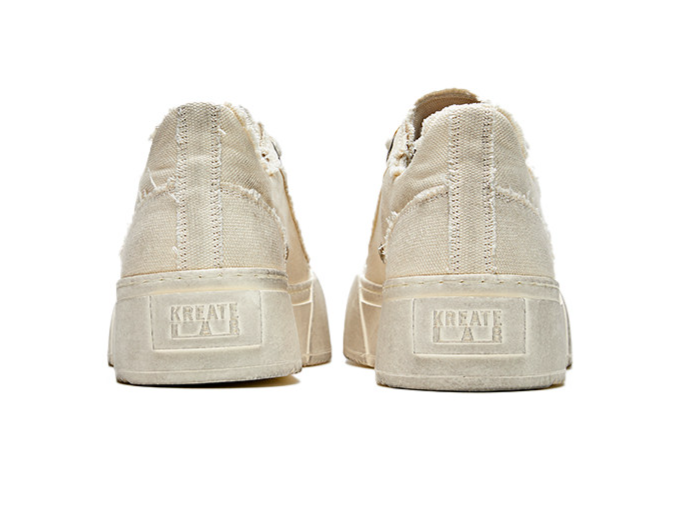 Distressed Platform Canvas Sneakers