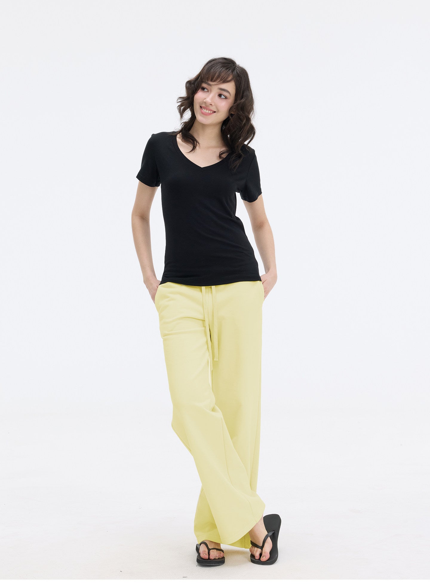Low-Rise Wide-Leg Loose Sweatpants