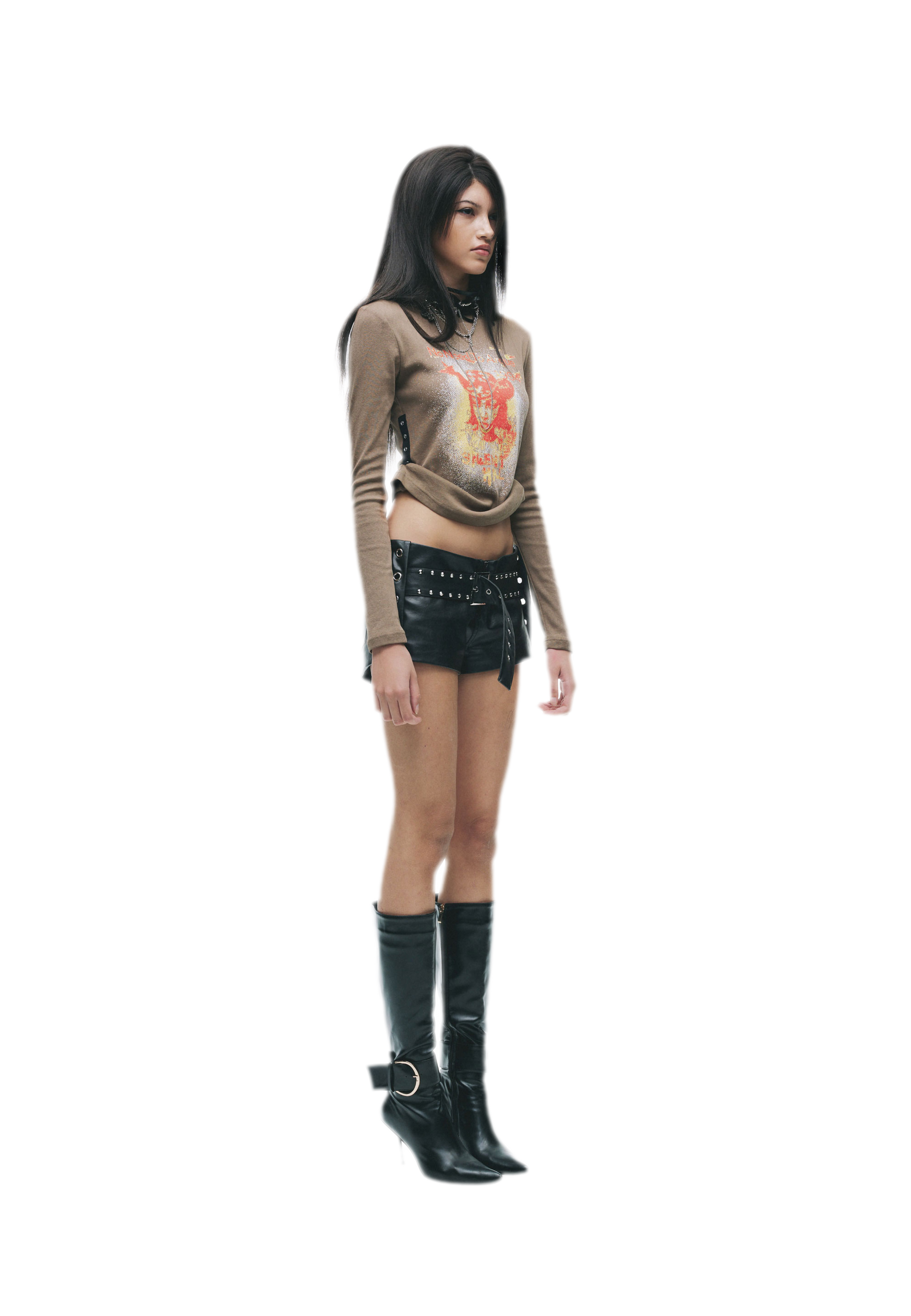 Graphic Buckle Cropped T-Shirt