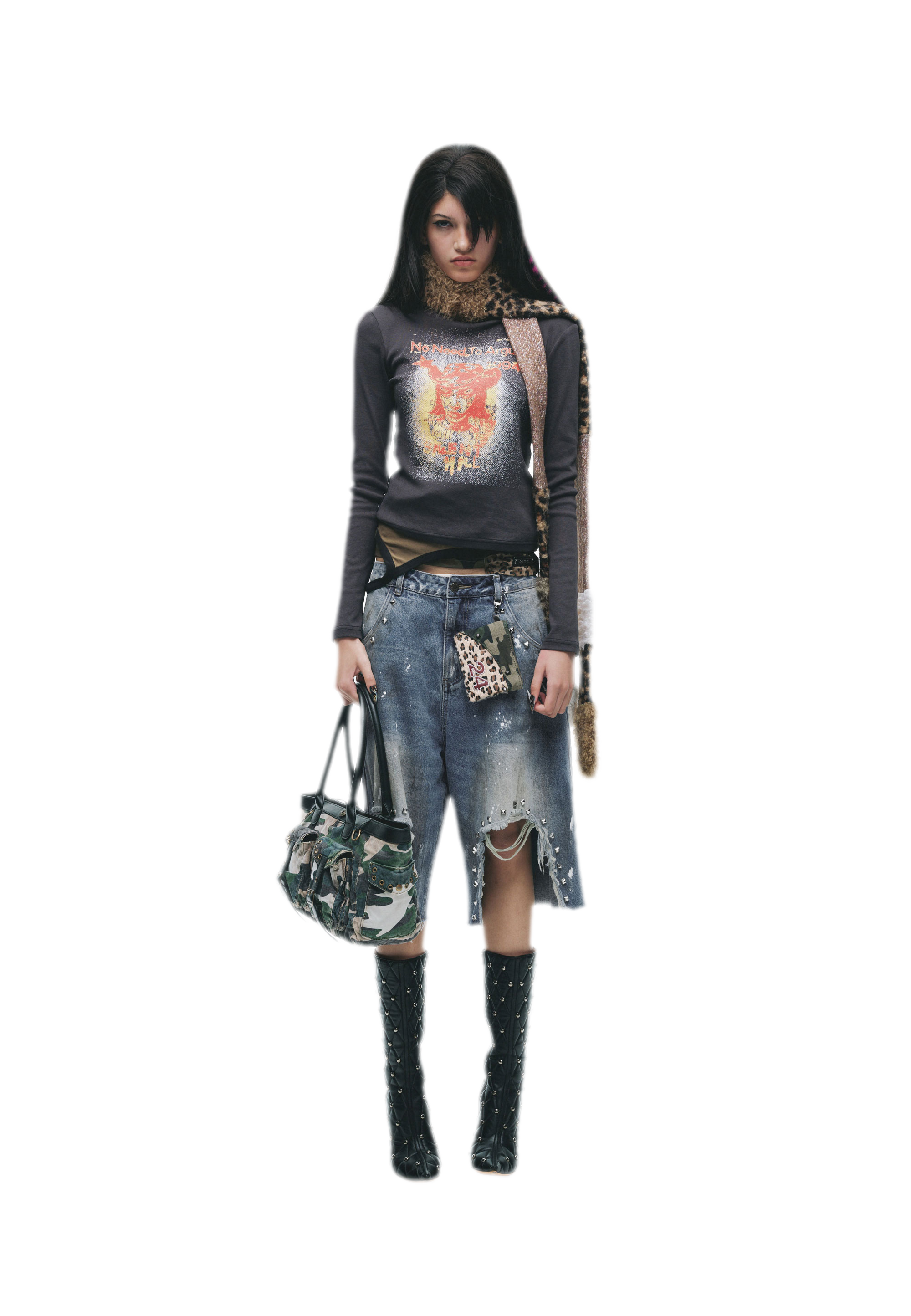 Graphic Buckle Cropped T-Shirt