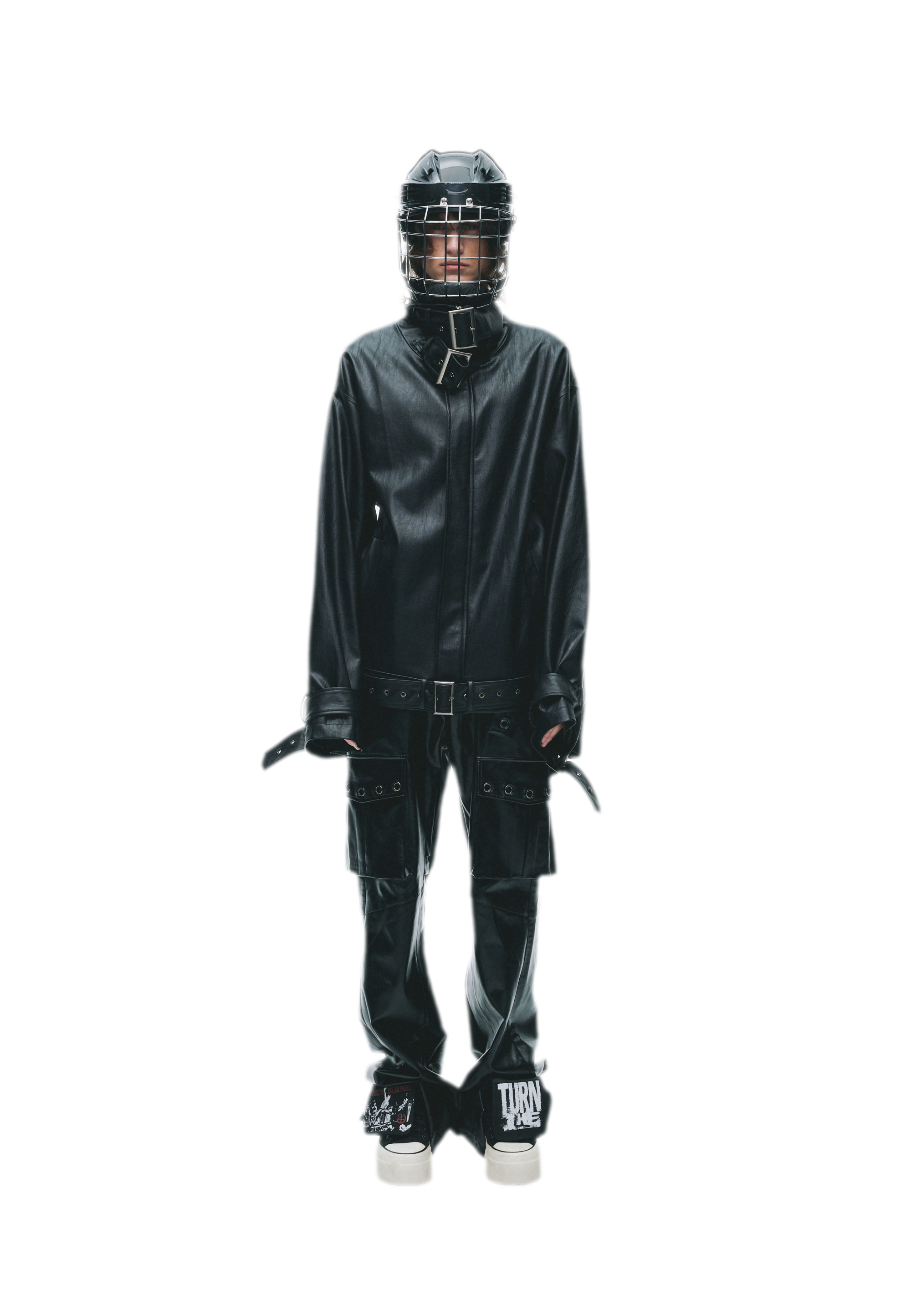 Synthetic Leather Stand-Collar Jacket