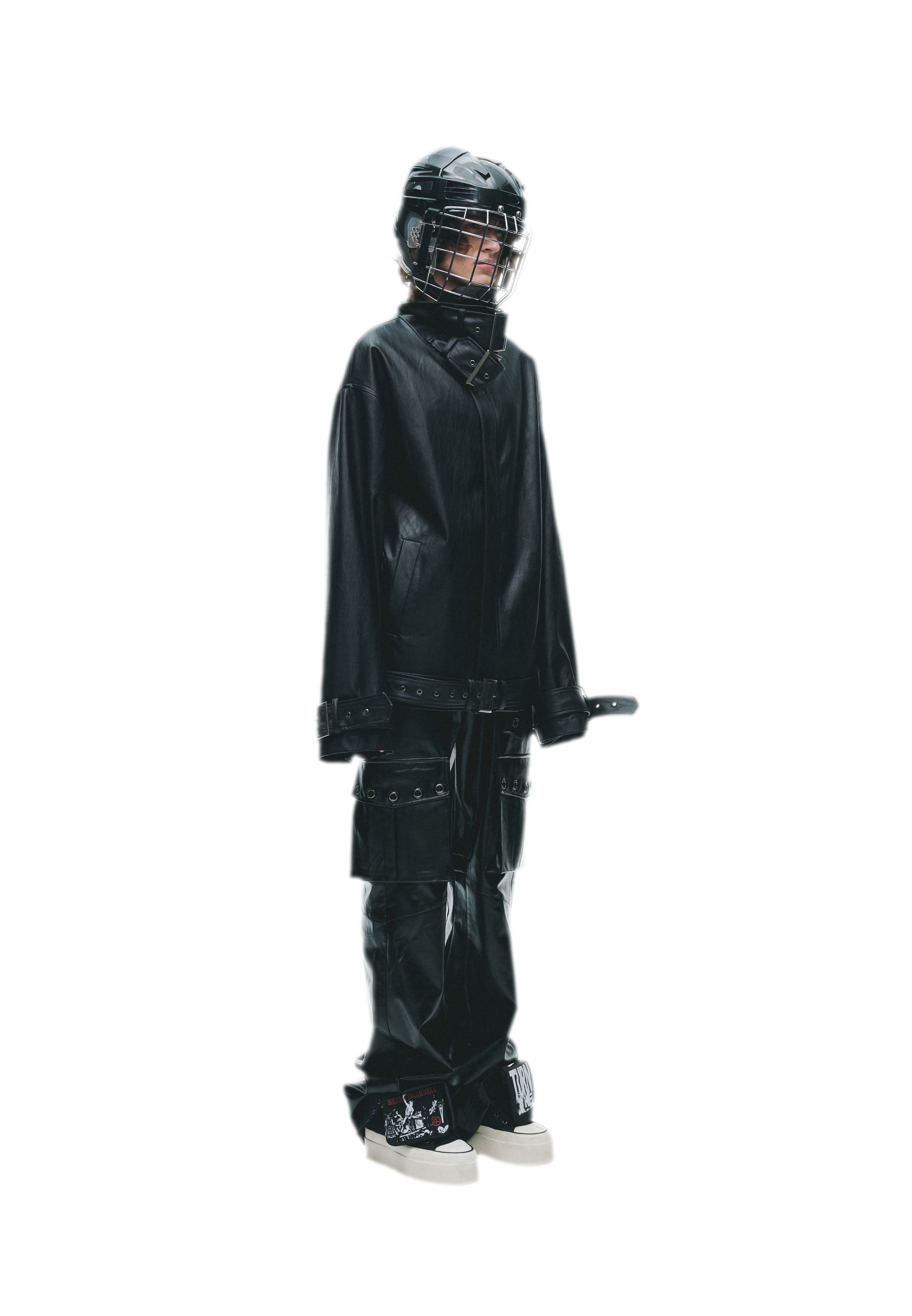 Synthetic Leather Stand-Collar Jacket