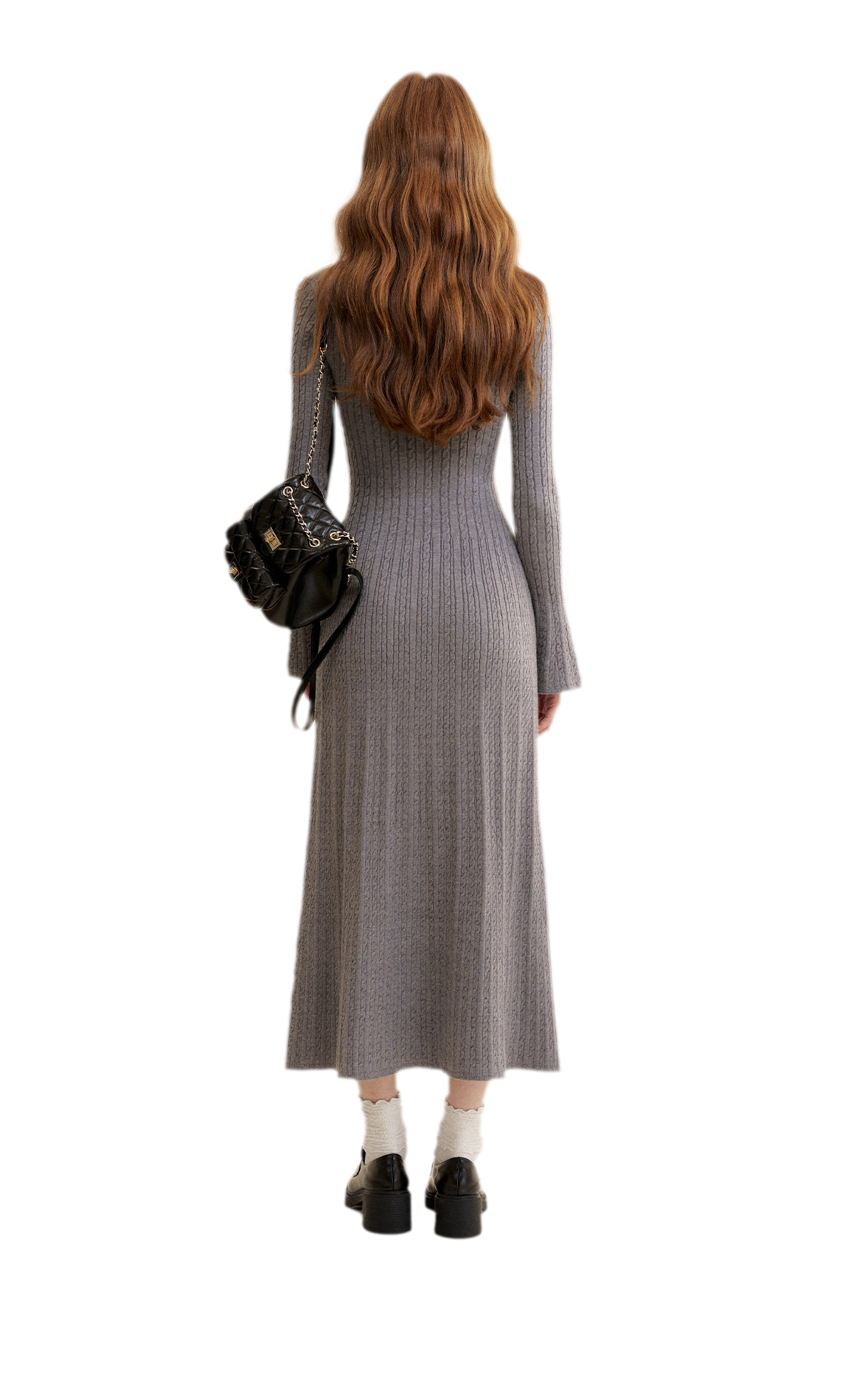 Cable Knit Lace Trim Dress