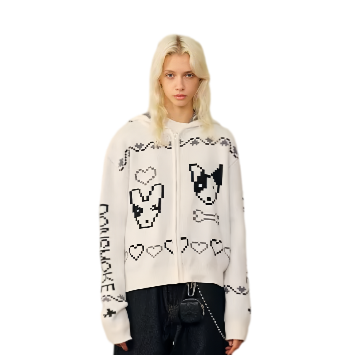 Fair Isle Hooded Zip Sweater