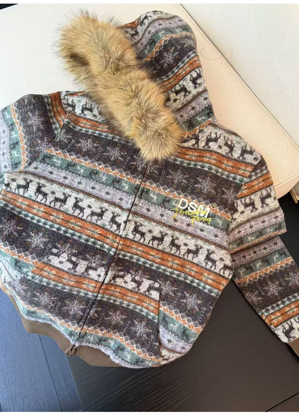 Fair Isle Hooded Cardigan