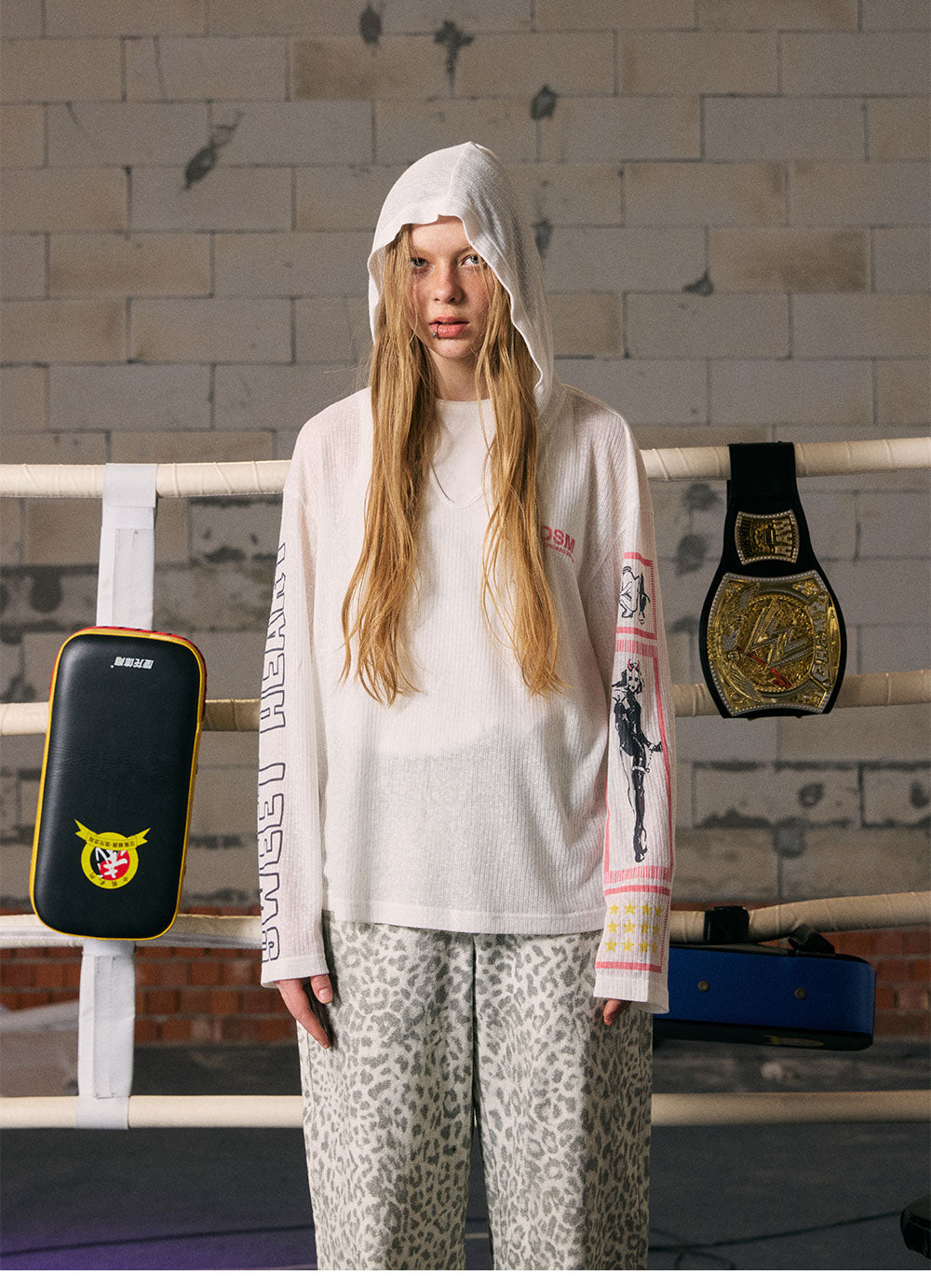 Printed Rib-Knit Hooded Cover-Up