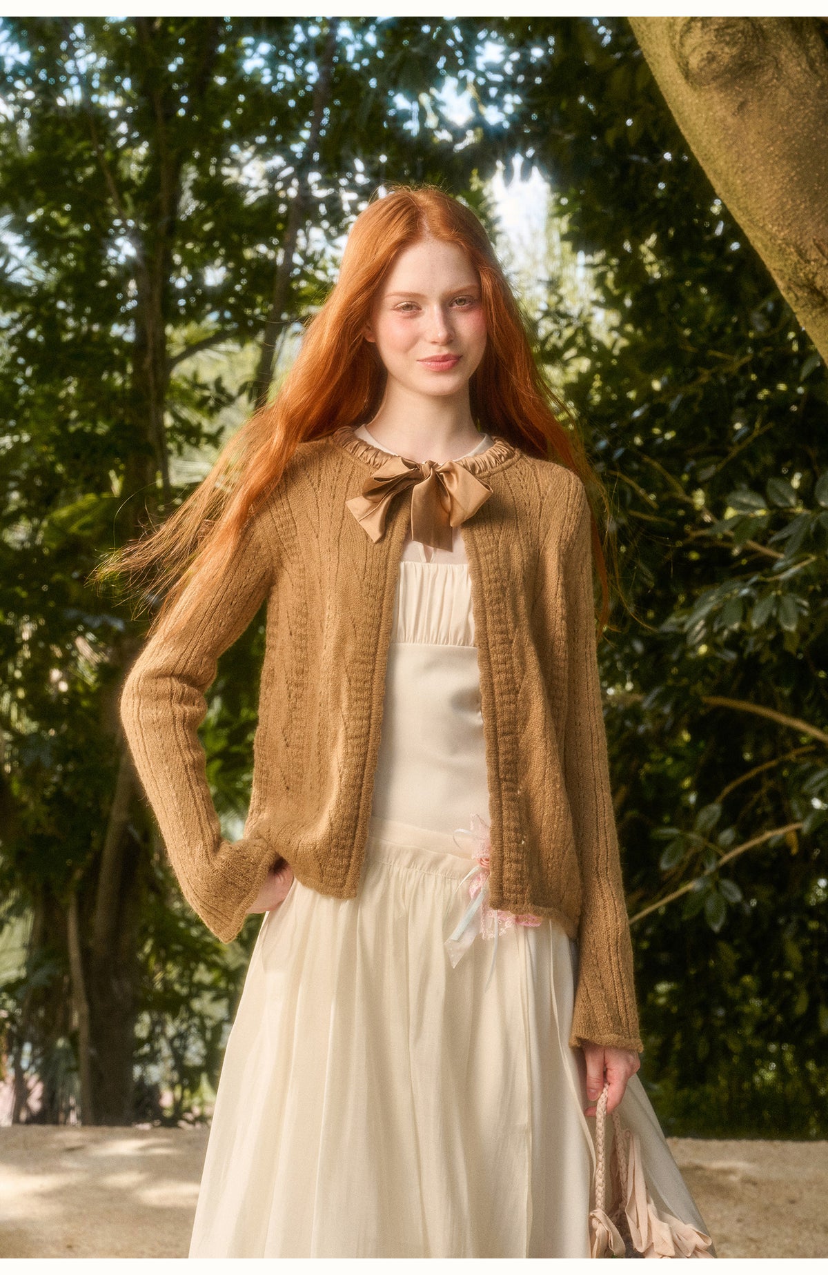 Soft Wool Ribbon Cardigan