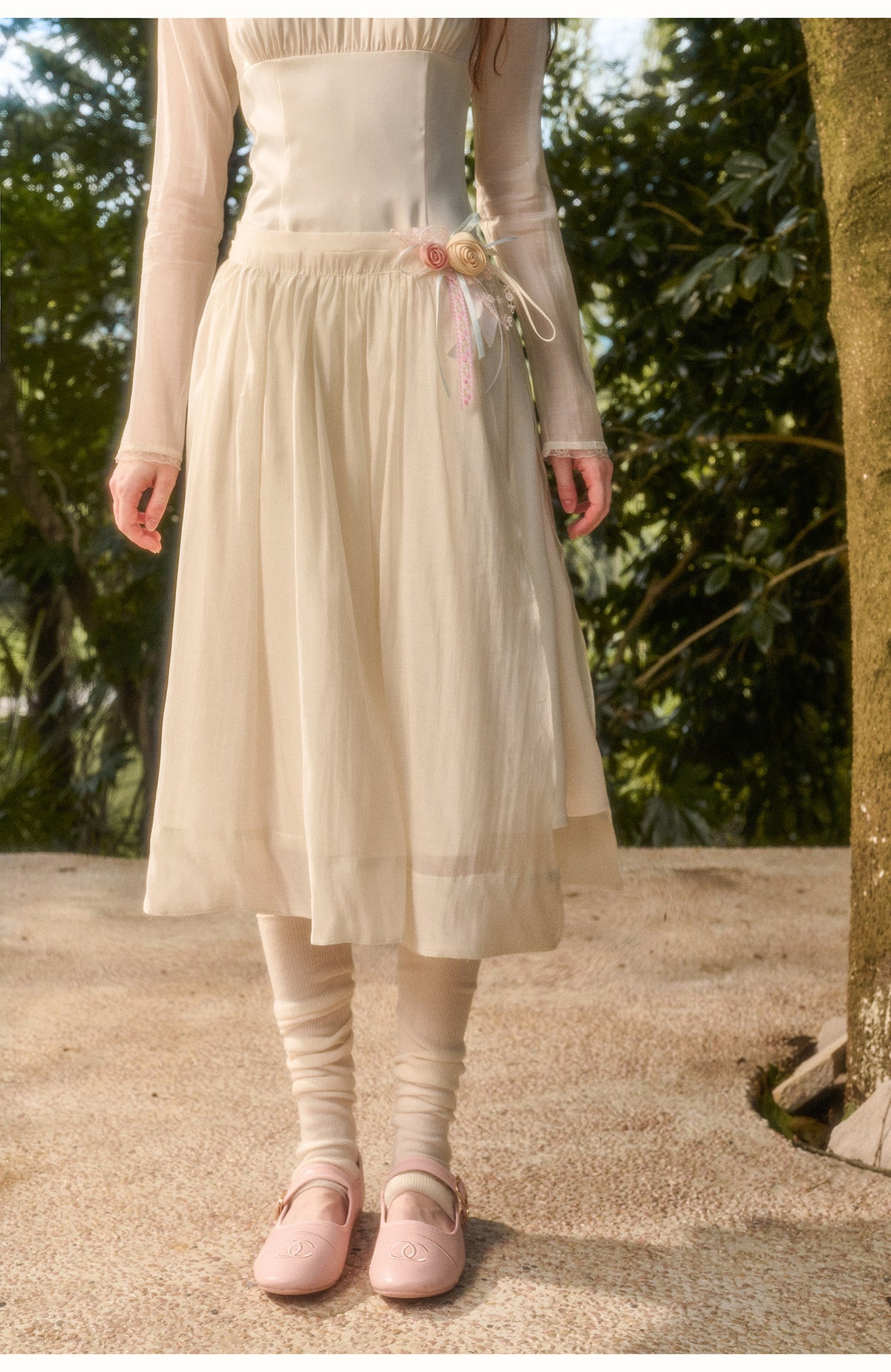 Satin Tencel Vintage Collar Dress
