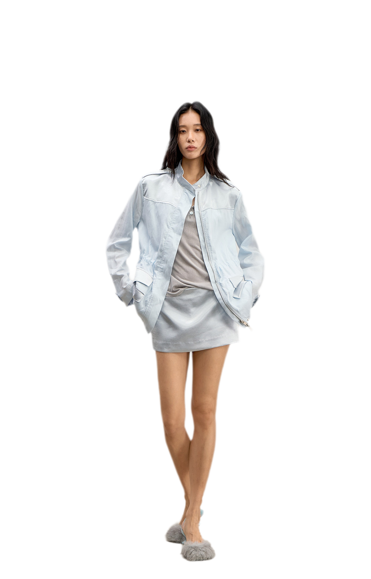 Linen Blend Quilted Hunter Coat