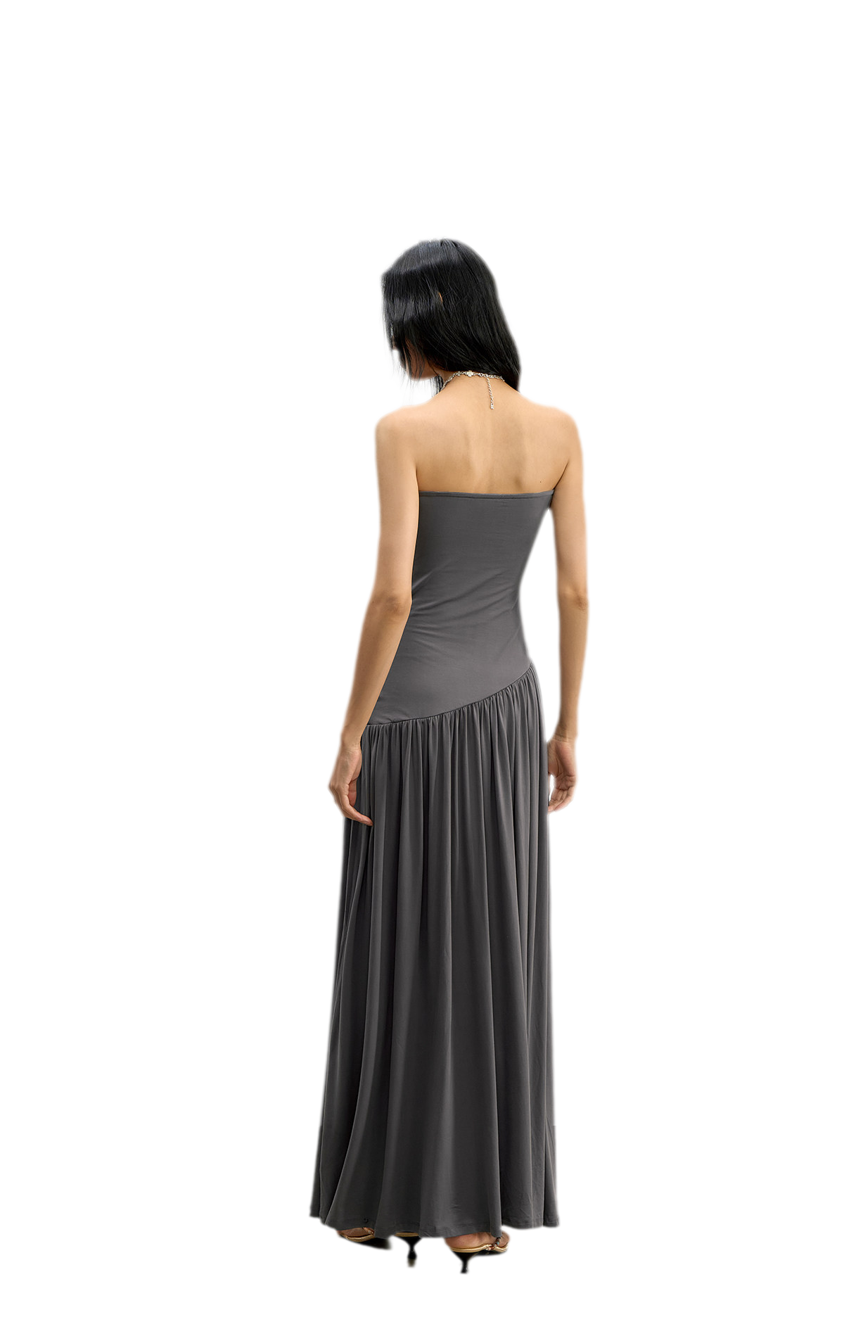 Twist Bandeau A-Line Maxi Dress