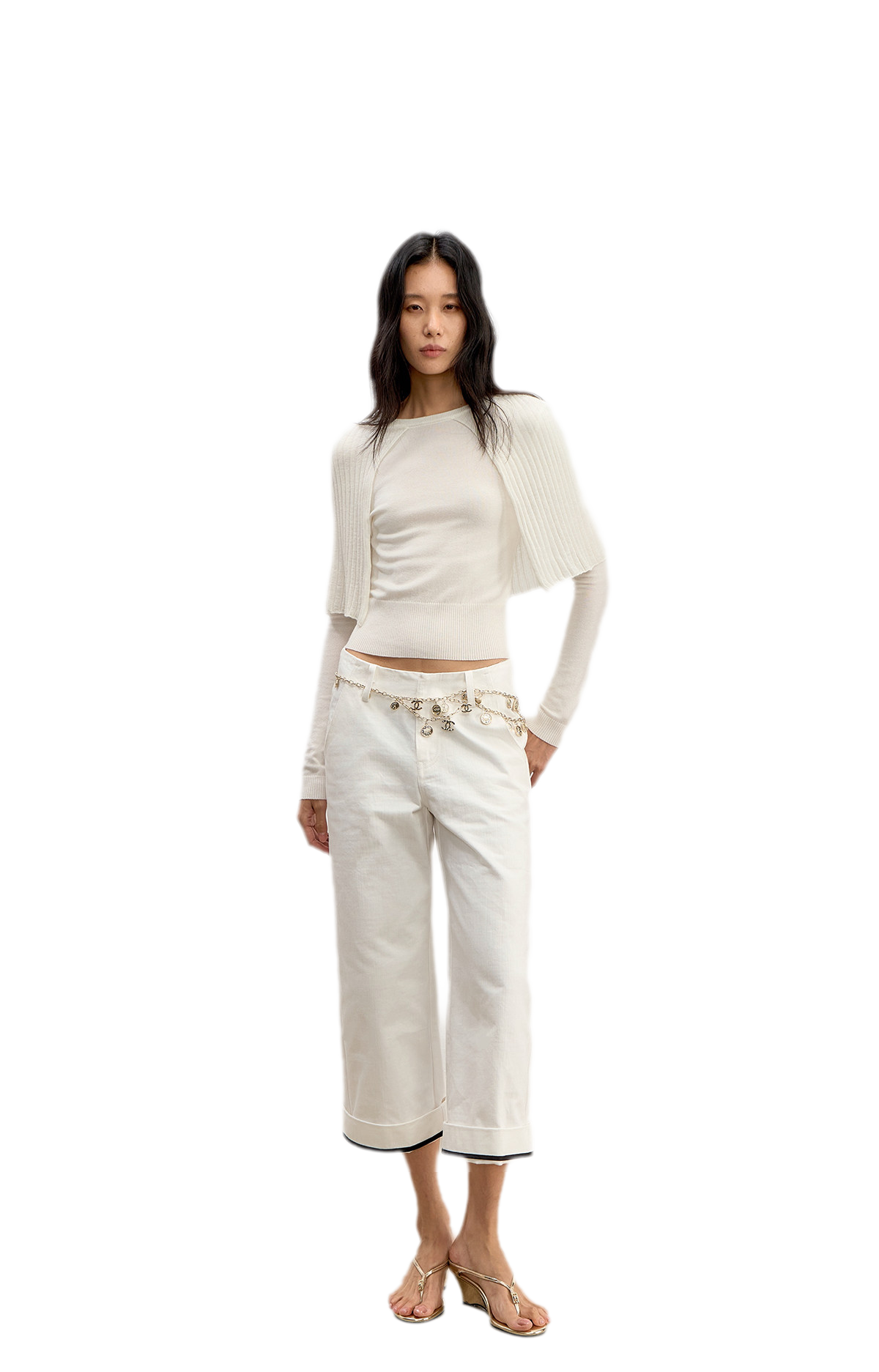 Ribbed Cape Knit Sweater