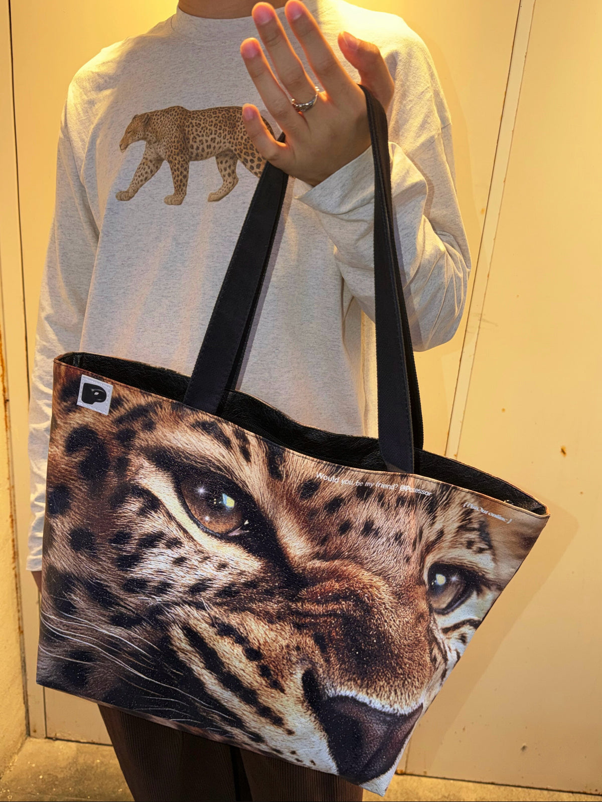 Printed Oversized Leopard Tote Bag