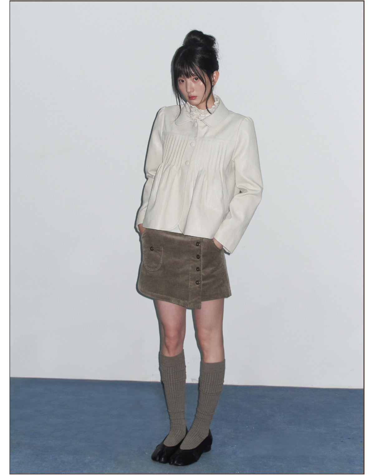 Corduroy High-Waist Mini Skort