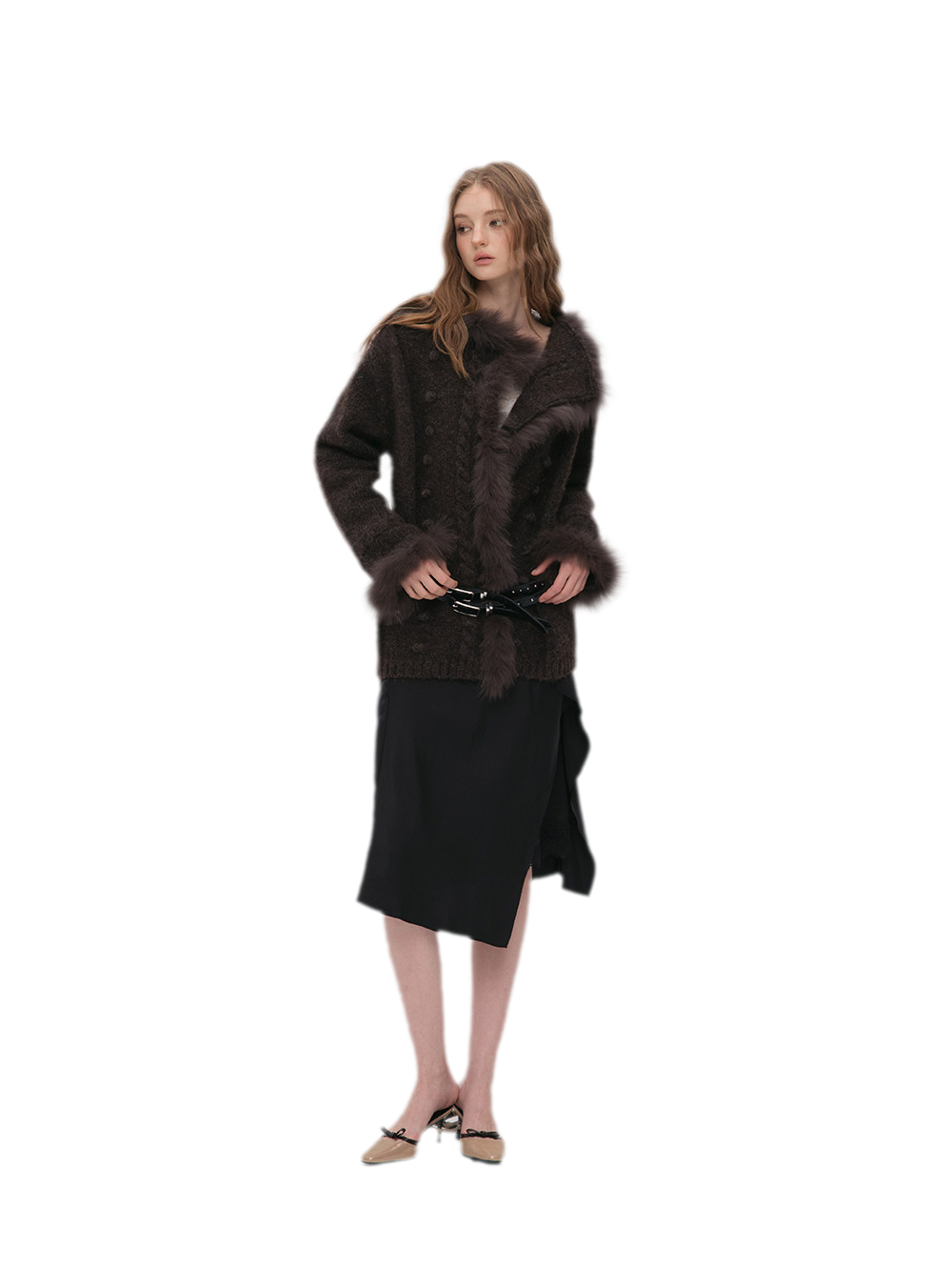 Long-Pile Fox Fur Cardigan
