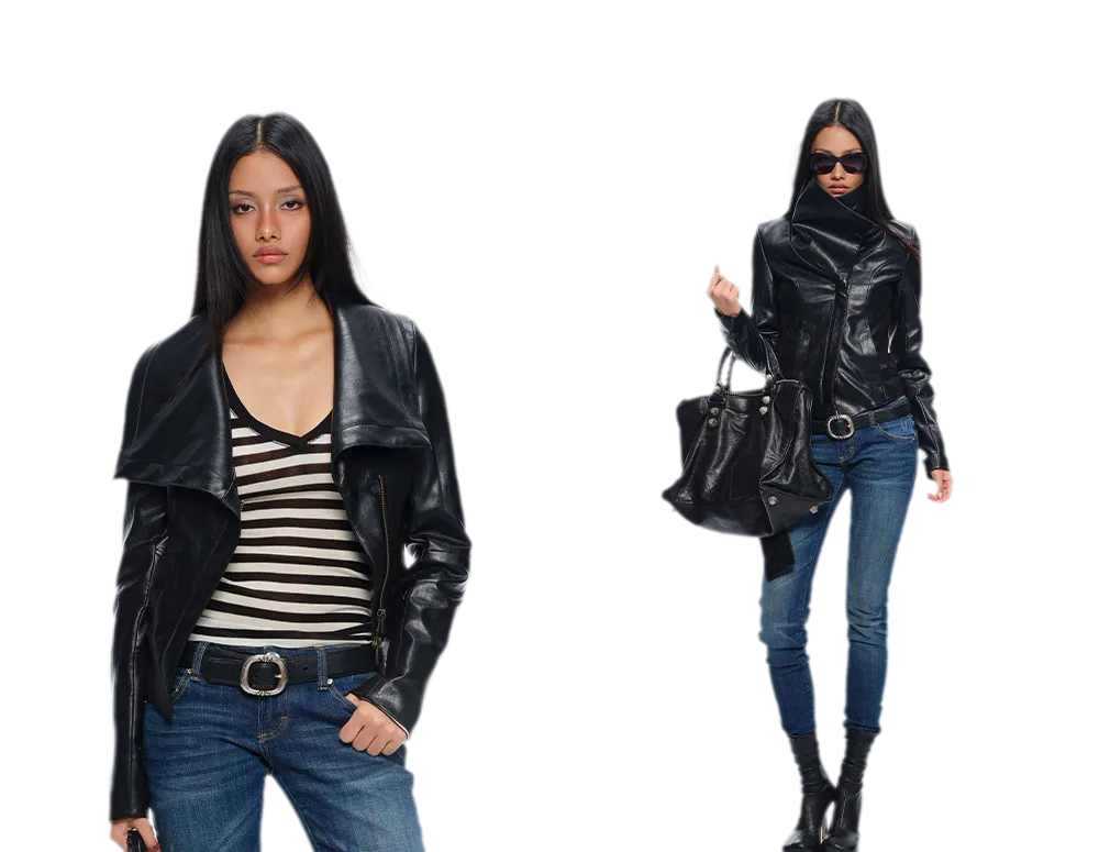 Magnetic Buckle Cropped Jacket