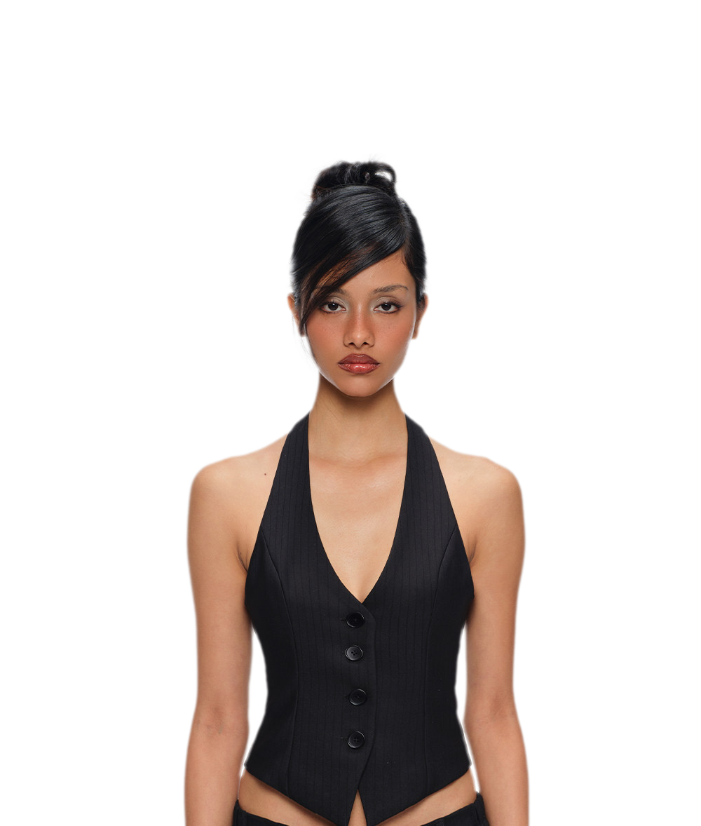 Pinstripe Halter Tailored Set
